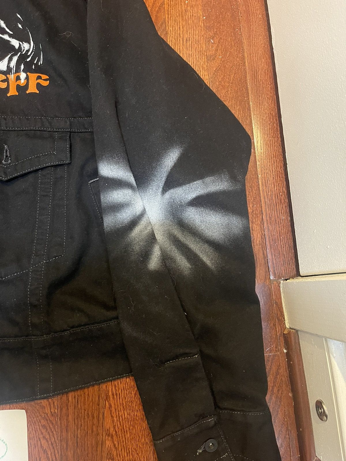 Off-White Off White C/o Virgil Abloh Offf Beige Black Denim Jacket Size US M / EU 48-50 / 2 - 4 Thumbnail
