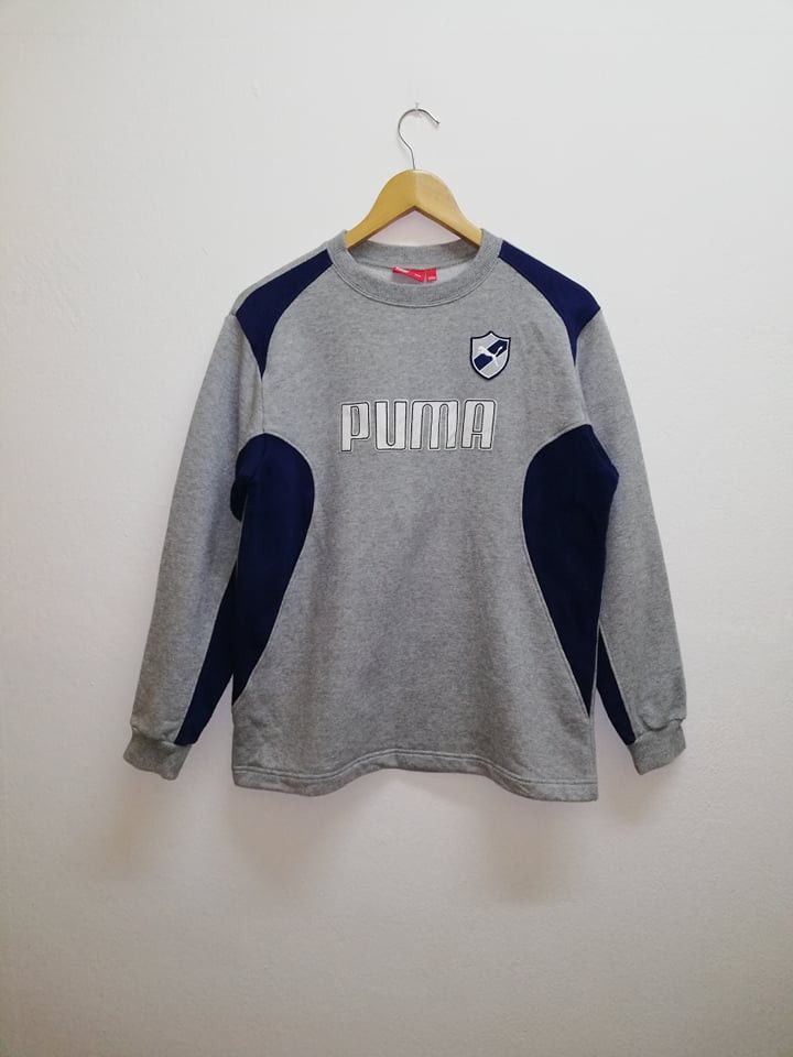 image of Puma Sweatshirt Embroided Big Logo Medium Saiz (C20) in Gray Blue, Men's (Size Small)