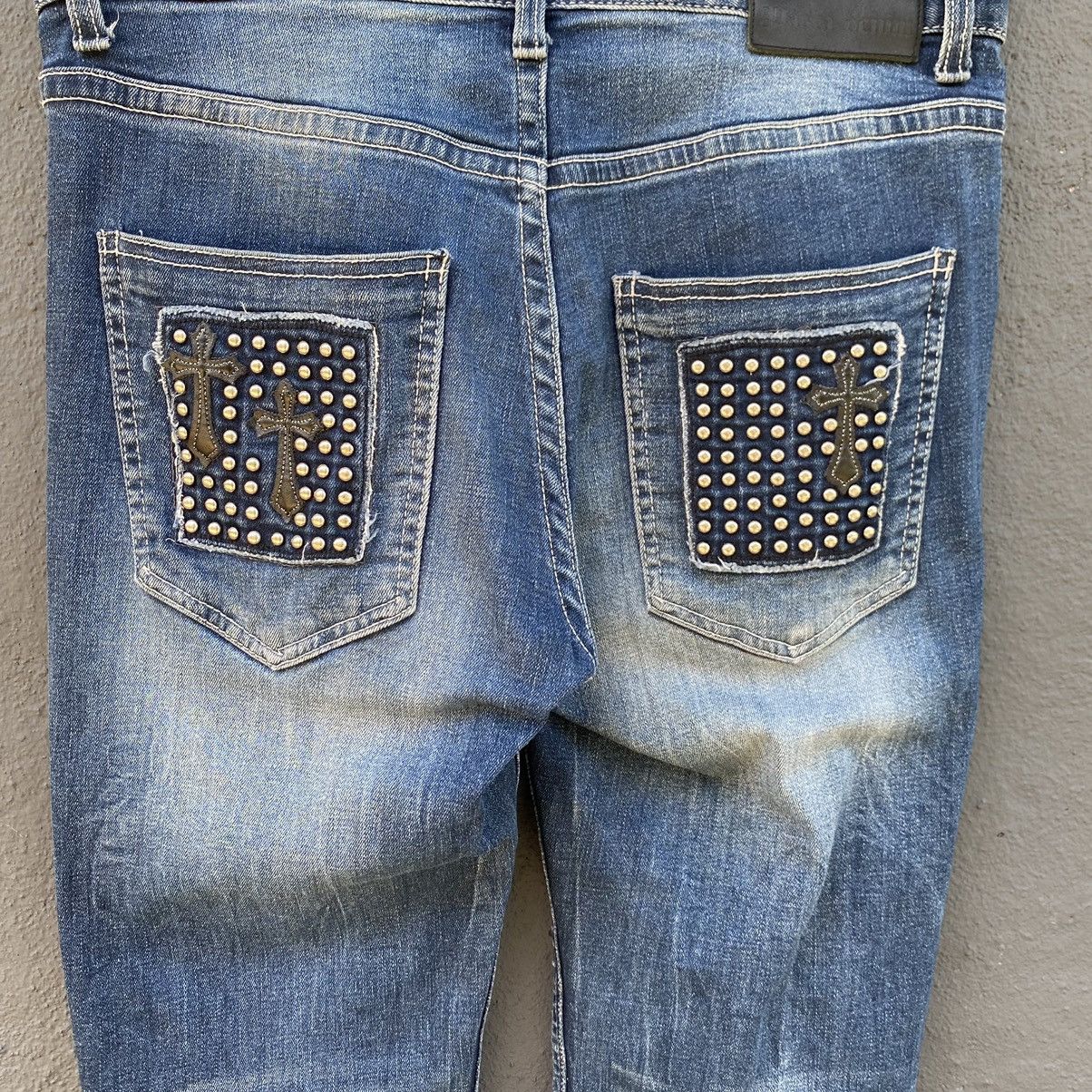 Japanese Brand Vintage Skulls Pasta Denim ERD GRUNGE CHROME Pant Size US 33 - 3 Thumbnail