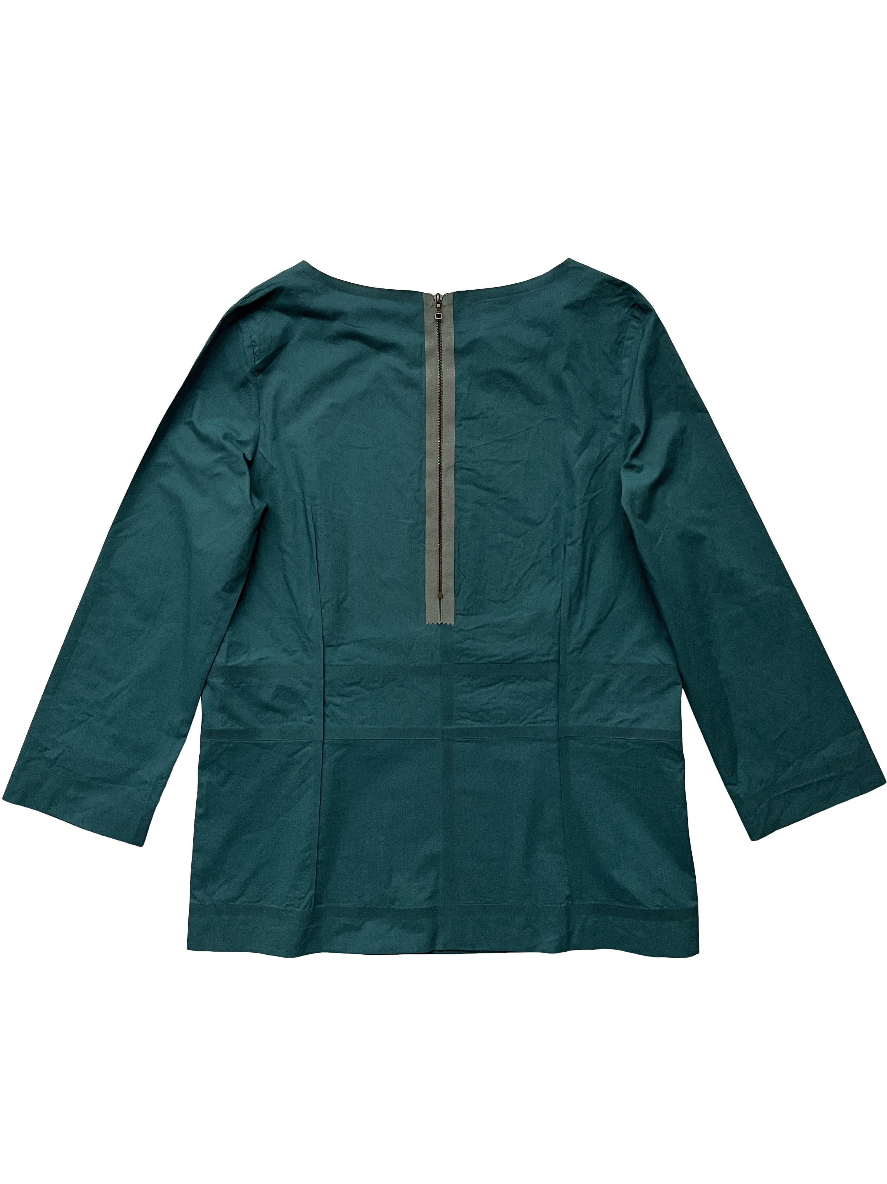 Marni ⚡️QUICK SALE⚡️Marni Teal Fitted 3/4 Sleeve Top Blouse Size S / US 4 / IT 40 - 2 Thumbnail