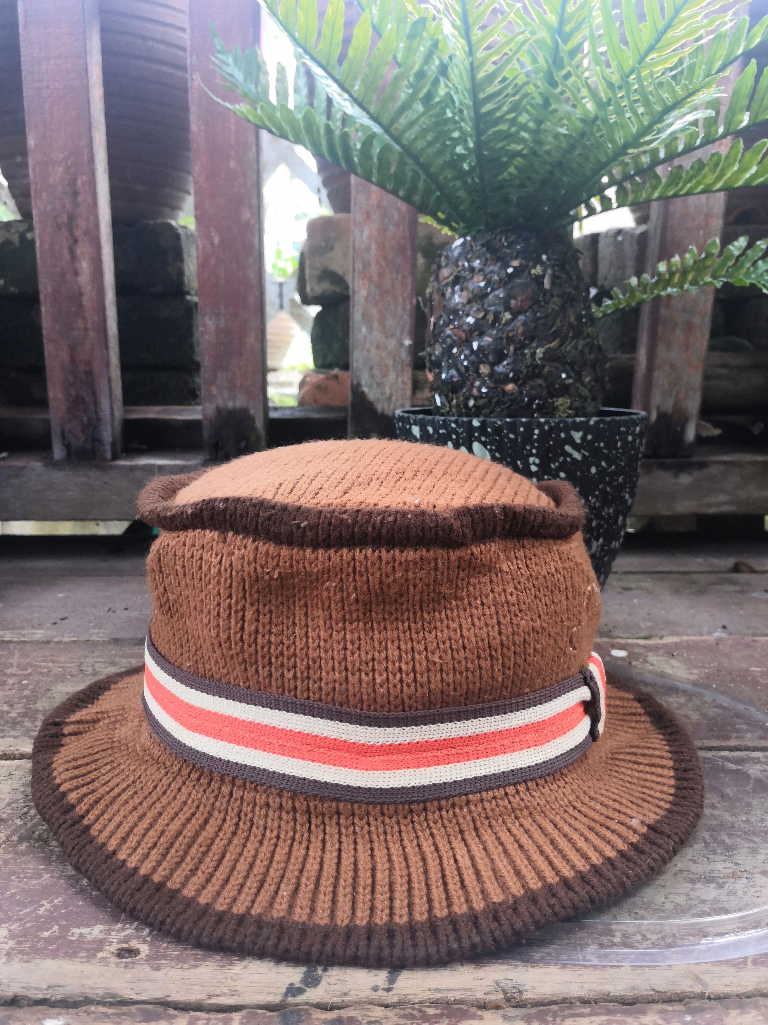 Vintage Signature Brown Wool Bucket Hat Size ONE SIZE - 4 Thumbnail