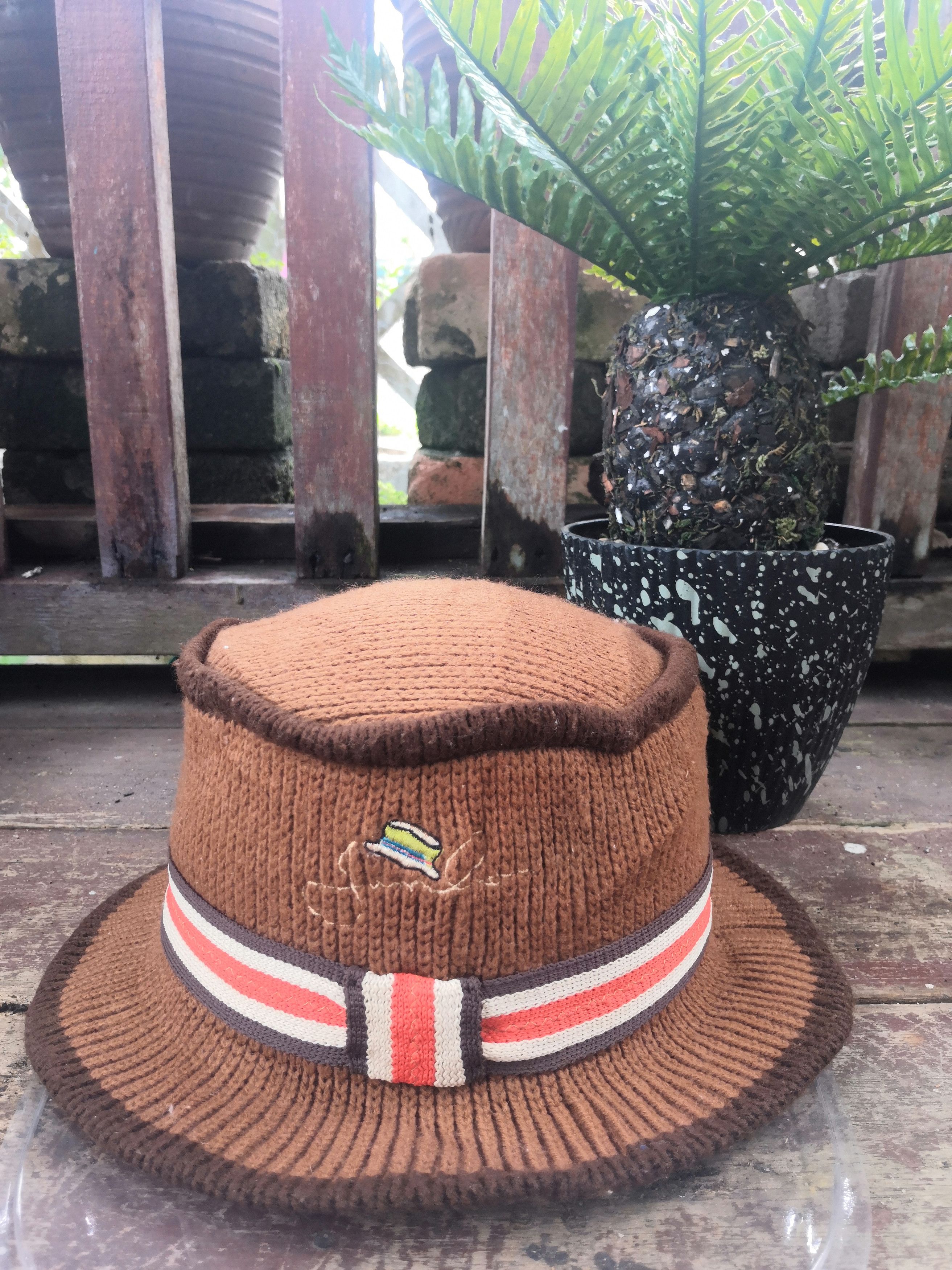 Vintage Signature Brown Wool Bucket Hat Size ONE SIZE - 1 Thumbnail
