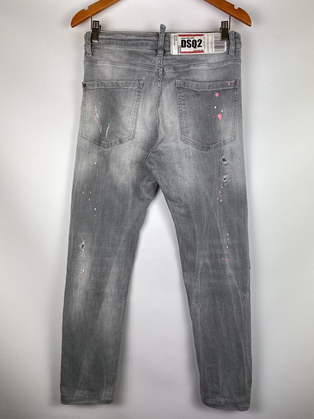 Designer × Dsquared2 Dsquared women’s distressed slim Jean Jeans size 42 Xl gray Size 28" / US 6 / IT 42 - 10 Thumbnail