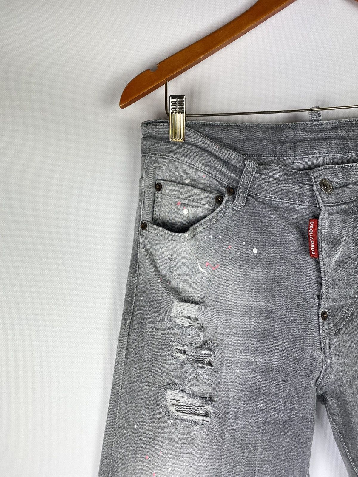 Designer × Dsquared2 Dsquared women’s distressed slim Jean Jeans size 42 Xl gray Size 28" / US 6 / IT 42 - 2 Thumbnail