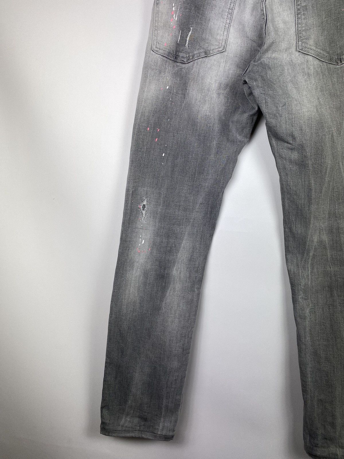 Designer × Dsquared2 Dsquared women’s distressed slim Jean Jeans size 42 Xl gray Size 28" / US 6 / IT 42 - 14 Thumbnail