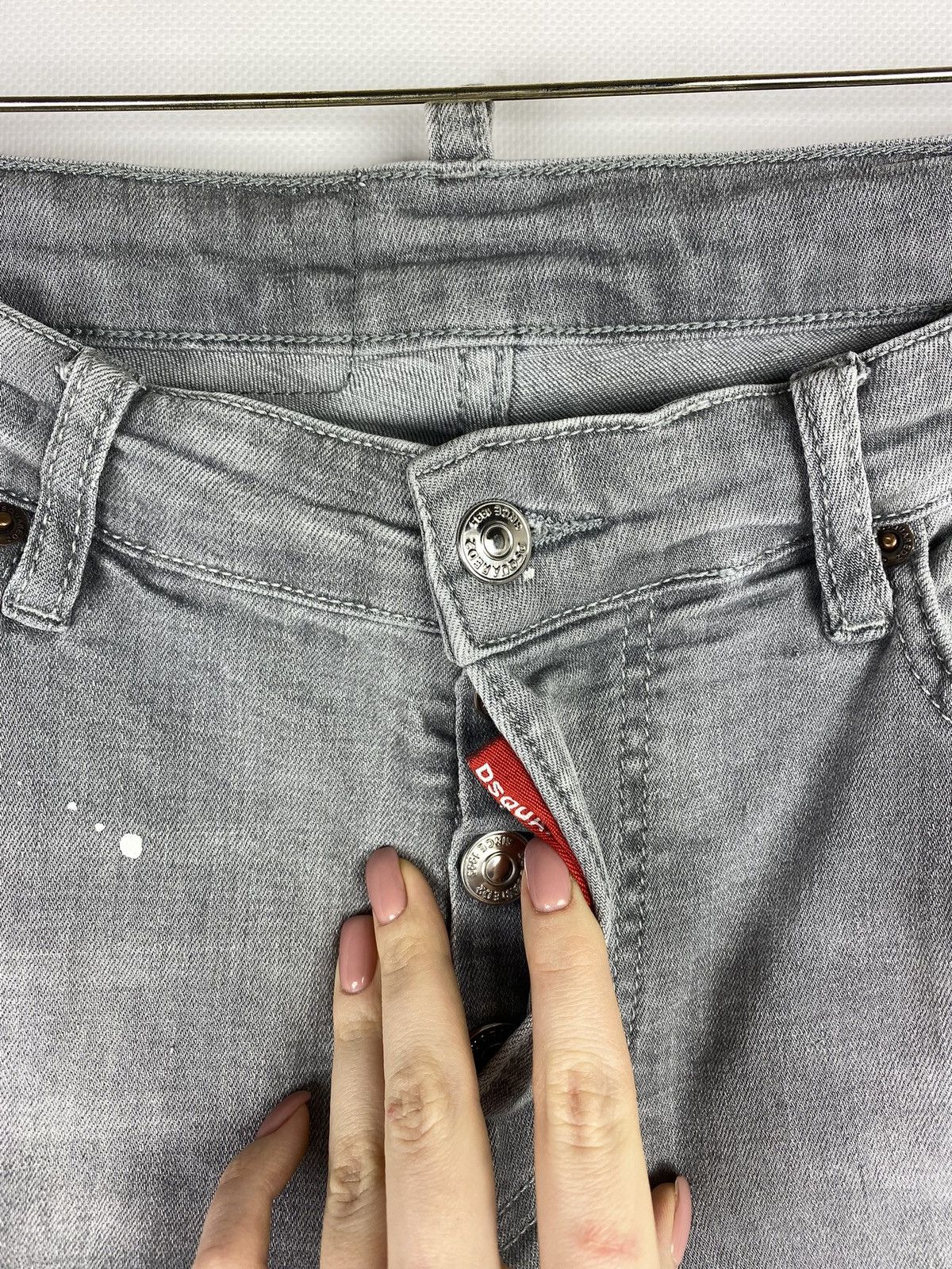 Designer × Dsquared2 Dsquared women’s distressed slim Jean Jeans size 42 Xl gray Size 28" / US 6 / IT 42 - 4 Thumbnail