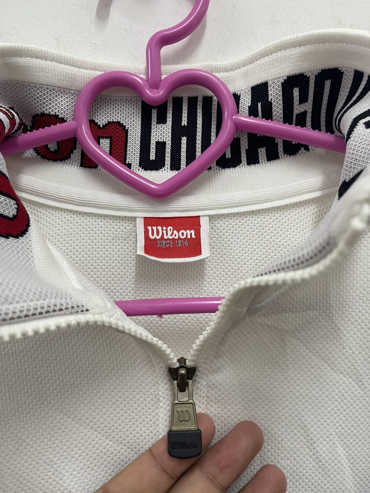 Wilson Rare Vintage WILSON Chicago USA Spell Out Big Logo Sweater Size US L / EU 52-54 / 3 - 6 Thumbnail