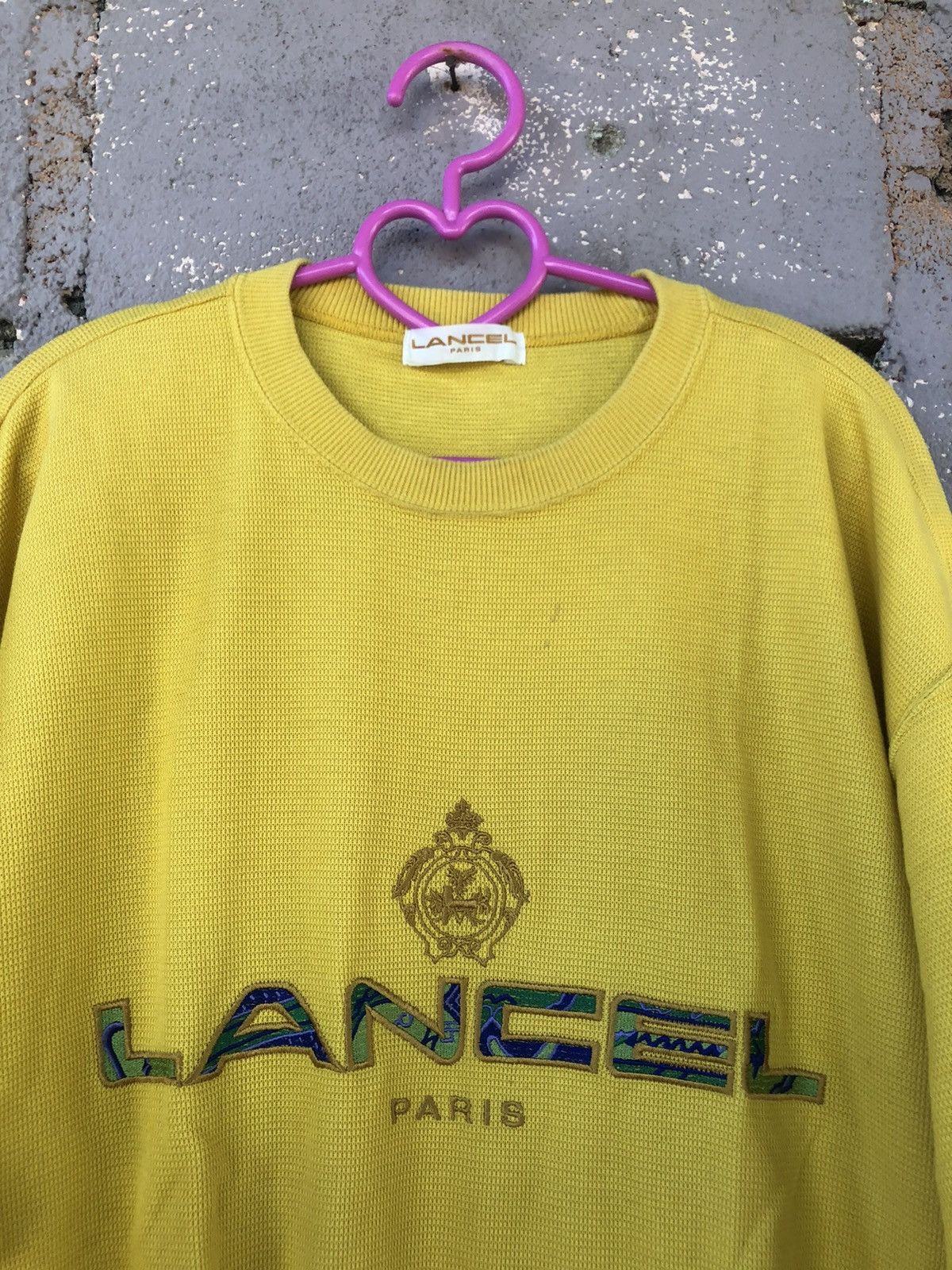 Lancel Vintage LANCEL Paris Spell Out Embroidered Knit Sweatshirt Size US L / EU 52-54 / 3 - 2 Thumbnail