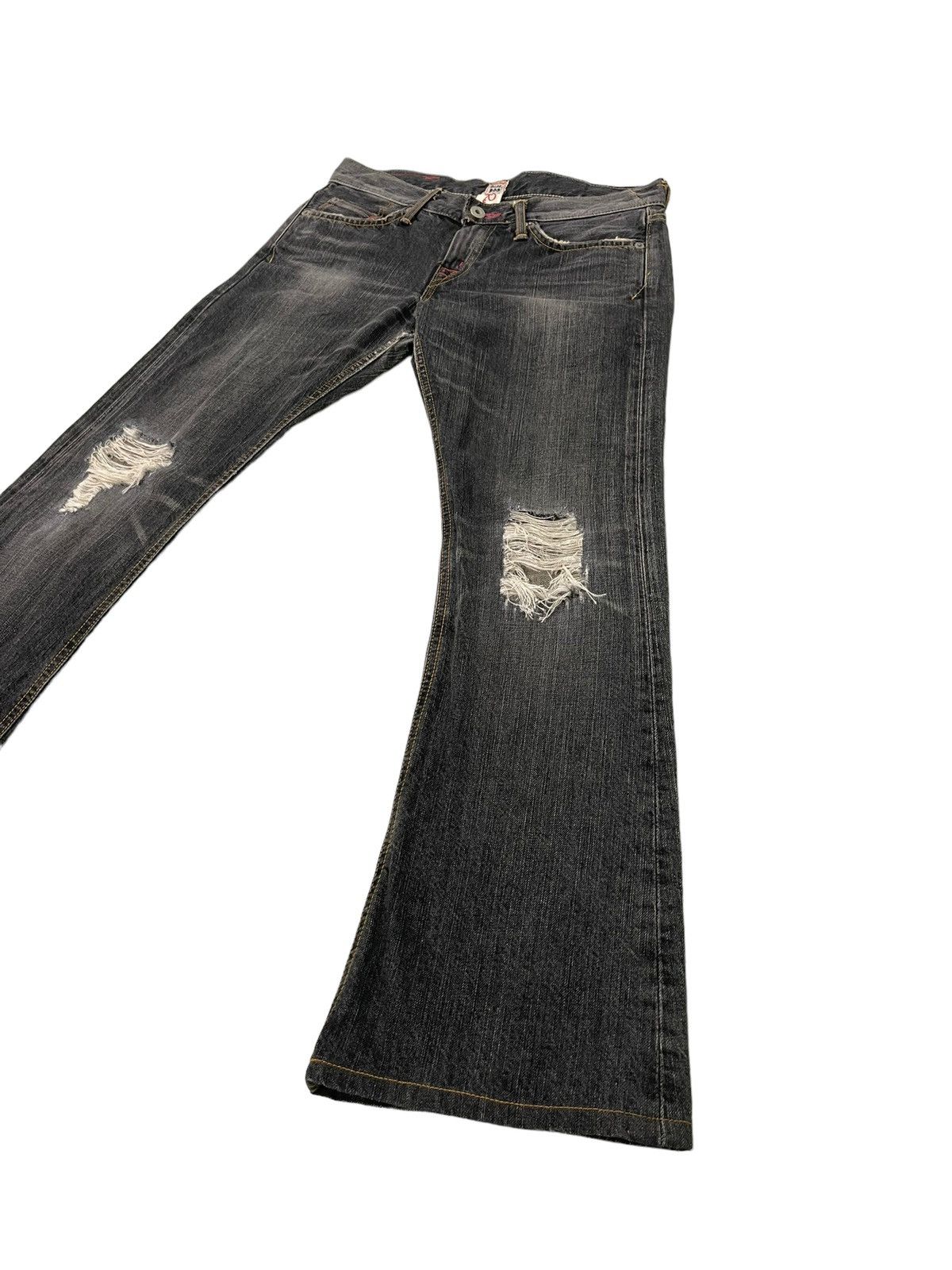 Edwin Flare Jeans Edwin Distress Denim Low Rise Boot Cut 2🟦8 Size US 30 / EU 46 - 3 Thumbnail