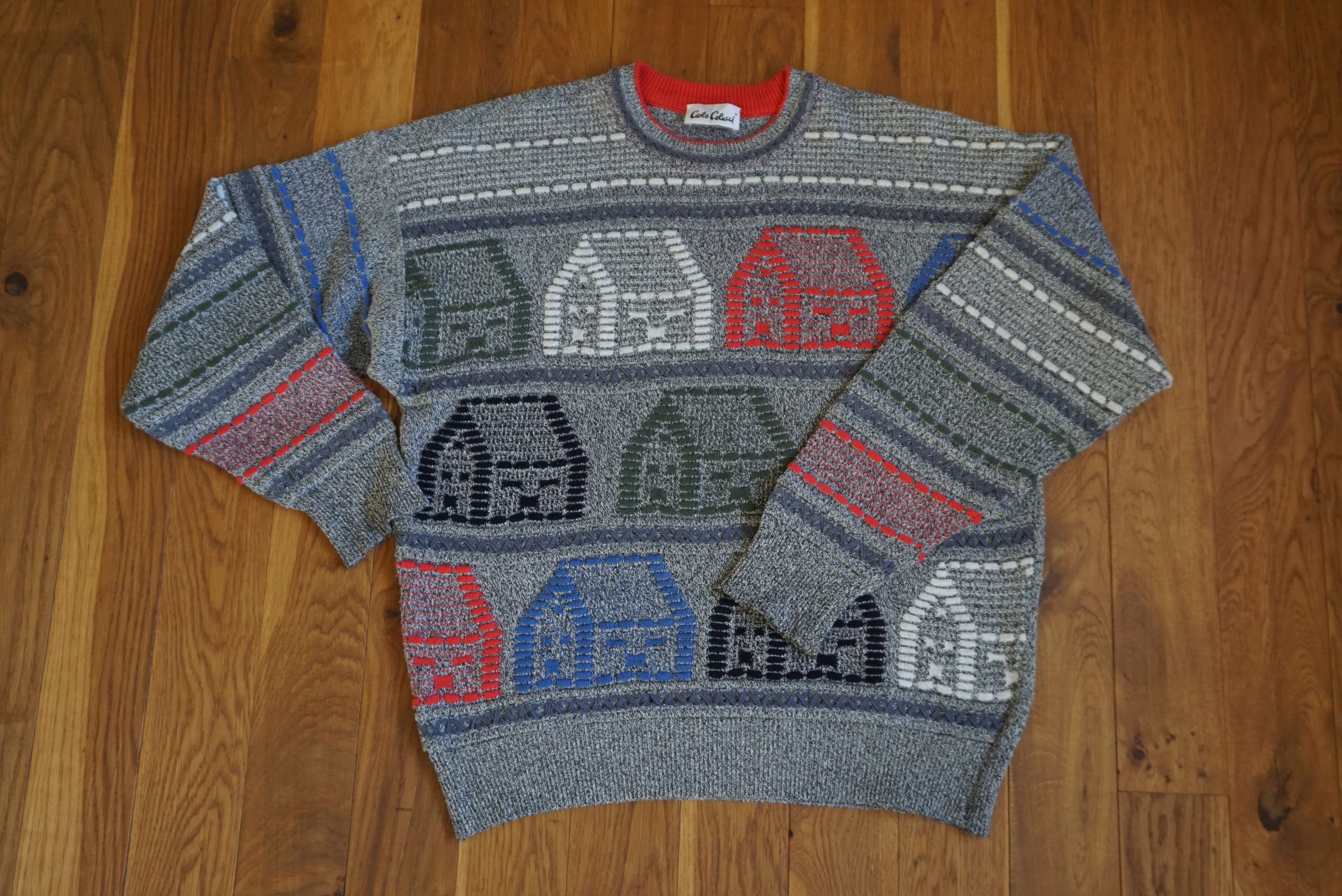 Carlo Colucci vintage Carlo Colucci top 54 44 XL jumper patterned Y2K Size US XL / EU 56 / 4 - 1 Thumbnail