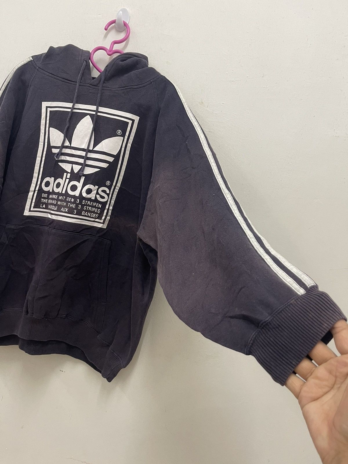 Adidas Rare Vintage ADIDAS Spell Out Big Logo Distressed Hoodie Size US M / EU 48-50 / 2 - 2 Thumbnail