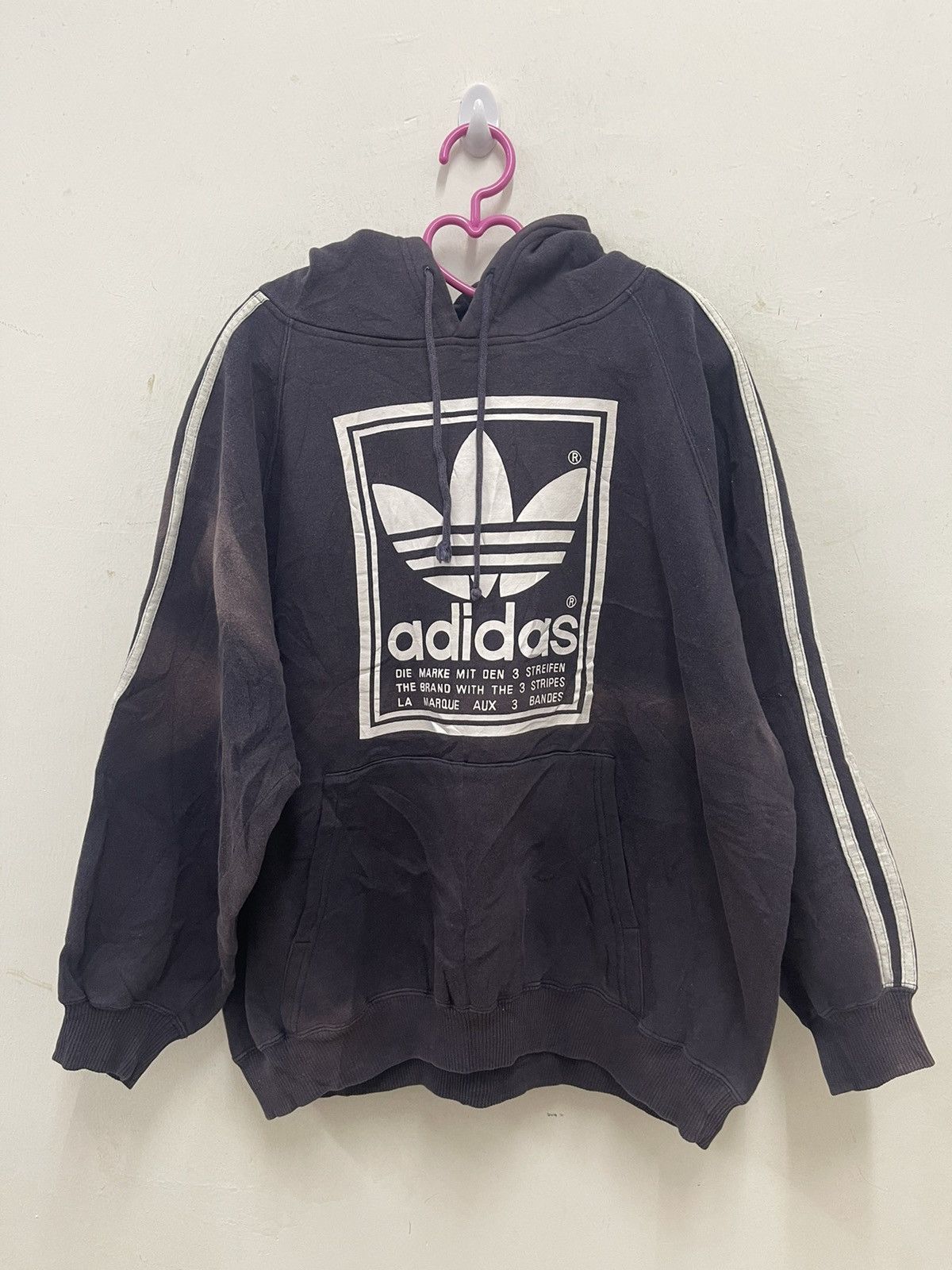 Adidas Rare Vintage ADIDAS Spell Out Big Logo Distressed Hoodie Size US M / EU 48-50 / 2 - 1 Thumbnail