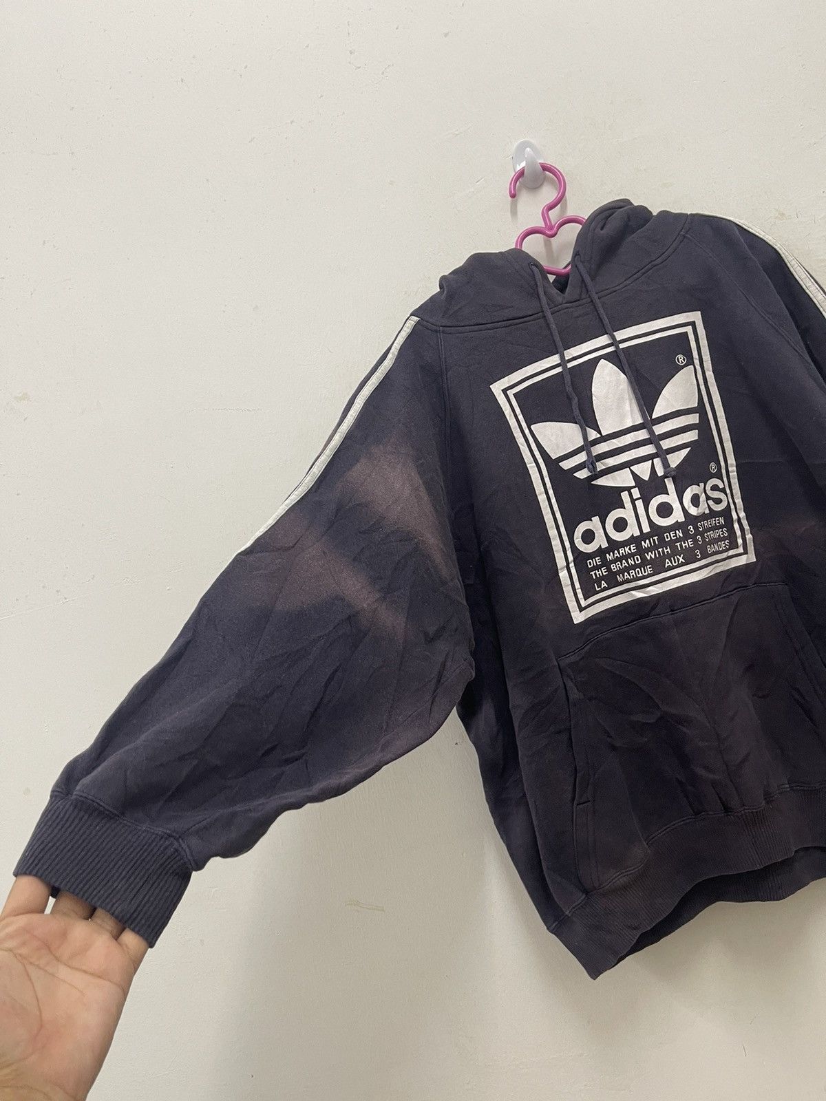 Adidas Rare Vintage ADIDAS Spell Out Big Logo Distressed Hoodie Size US M / EU 48-50 / 2 - 3 Thumbnail