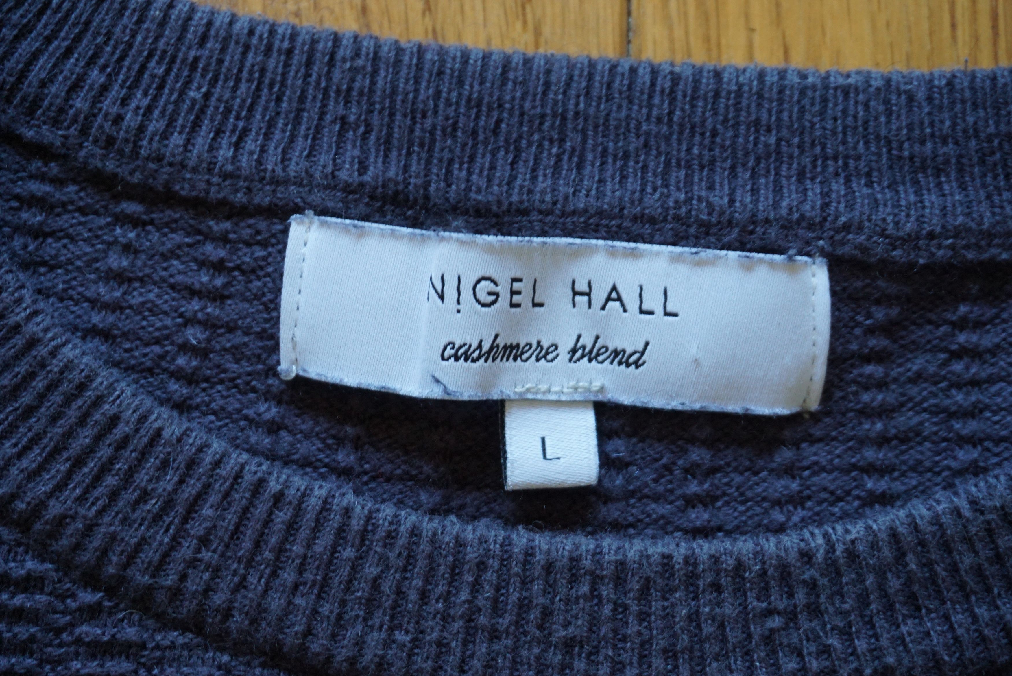 Designer Nigel Hall cashmere blend L Large casual jumper pullover Size US L / EU 52-54 / 3 - 16 Thumbnail