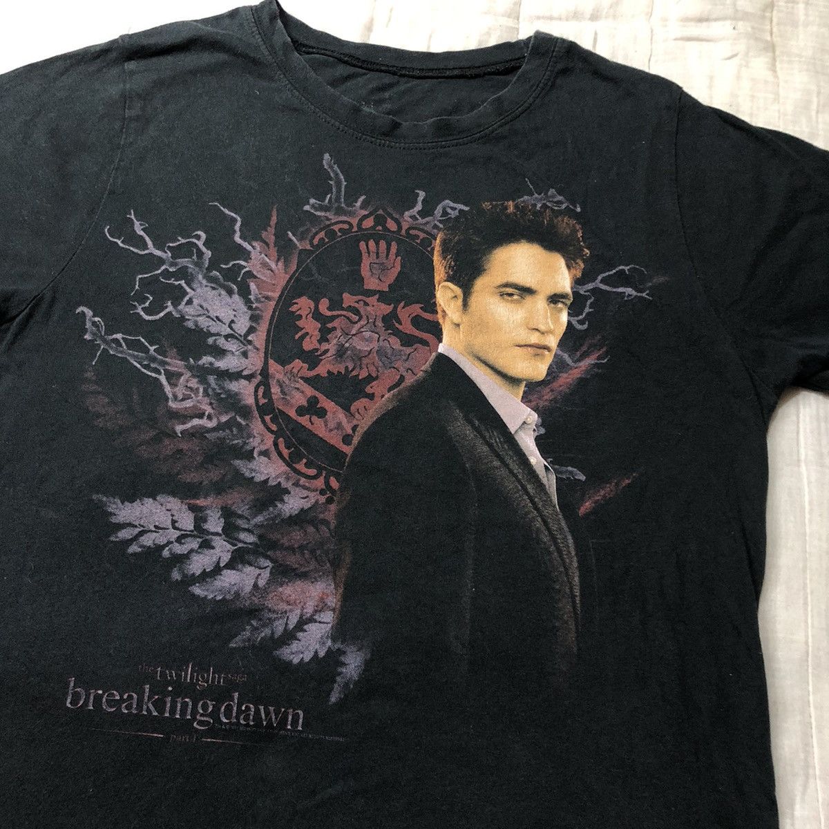 image of The Twilight Saga Breaking Dawn Movie Vintage Y2K T Shirt in Black, Men's (Size Medium)