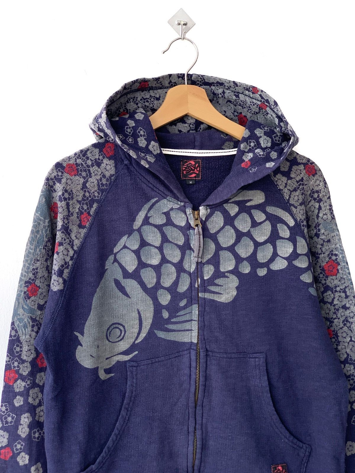 Japanese Brand Vintage Koi Sakura Over Print Zipper Hoodie Size US M / EU 48-50 / 2 - 3 Thumbnail