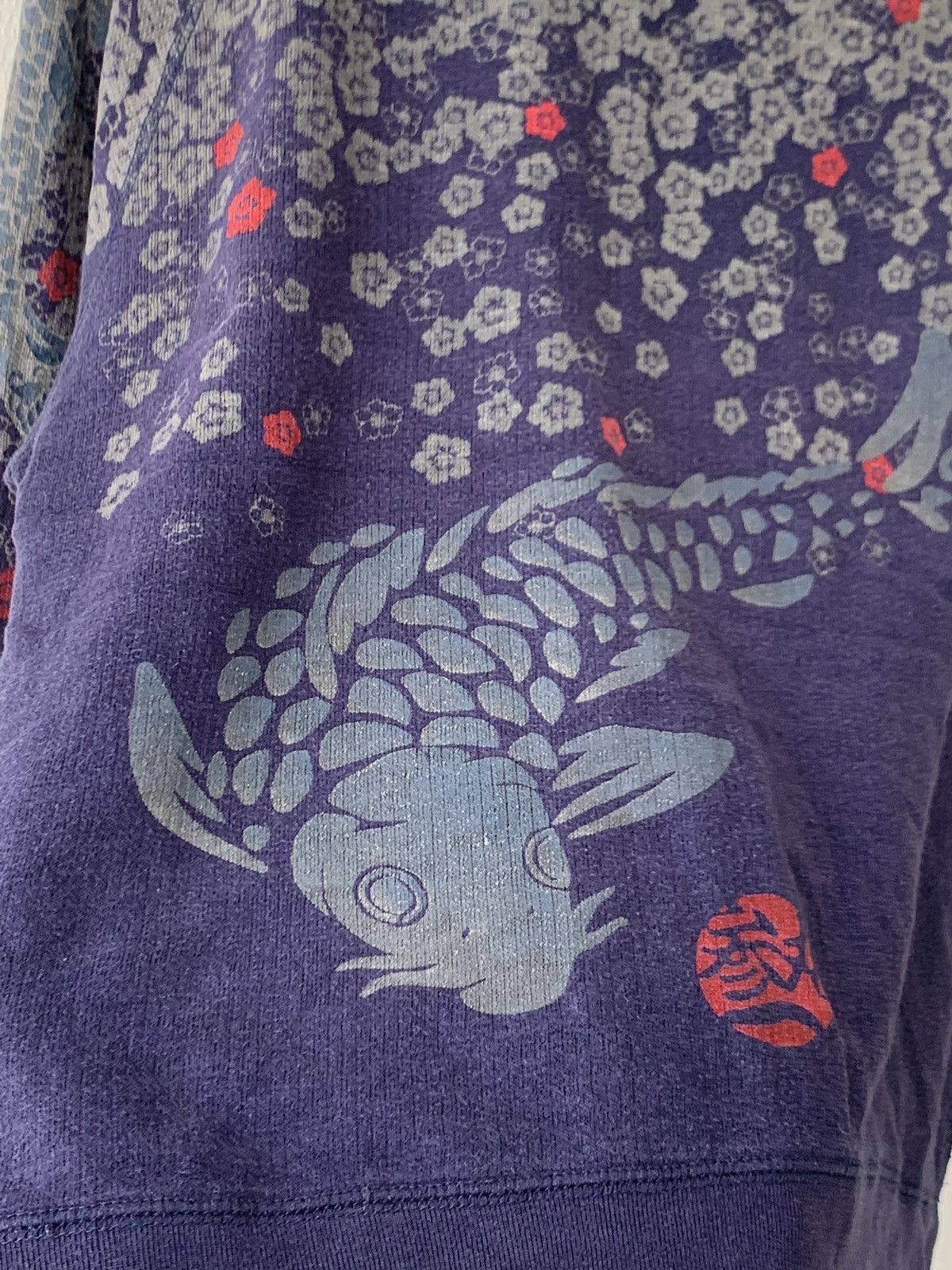 Japanese Brand Vintage Koi Sakura Over Print Zipper Hoodie Size US M / EU 48-50 / 2 - 6 Thumbnail