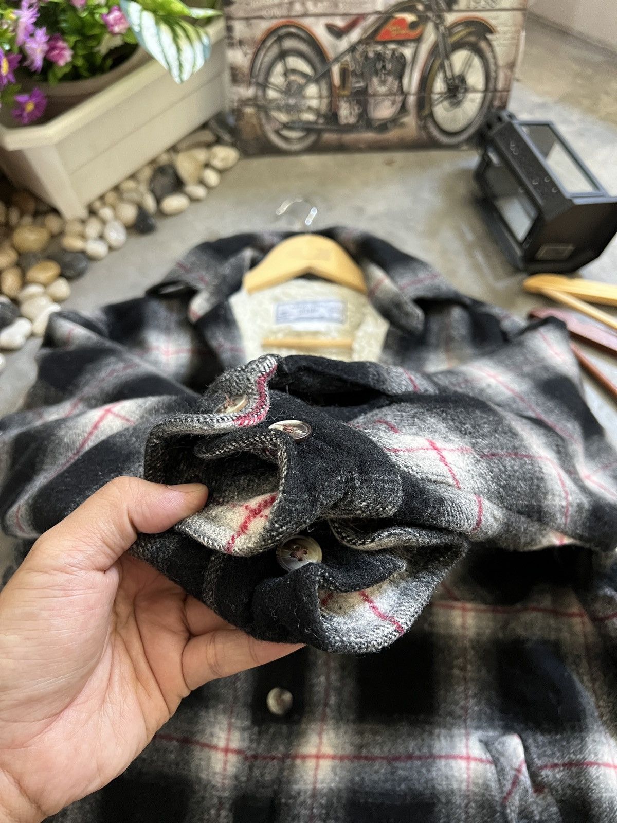 Japanese Brand × Vintage Vintage 🖤 Plaid Flannel Sherpa Jacket Size US L / EU 52-54 / 3 - 12 Thumbnail
