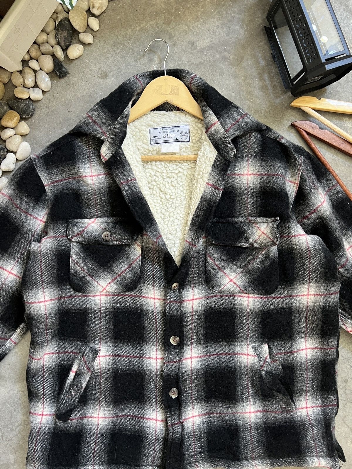 Japanese Brand × Vintage Vintage 🖤 Plaid Flannel Sherpa Jacket Size US L / EU 52-54 / 3 - 2 Thumbnail