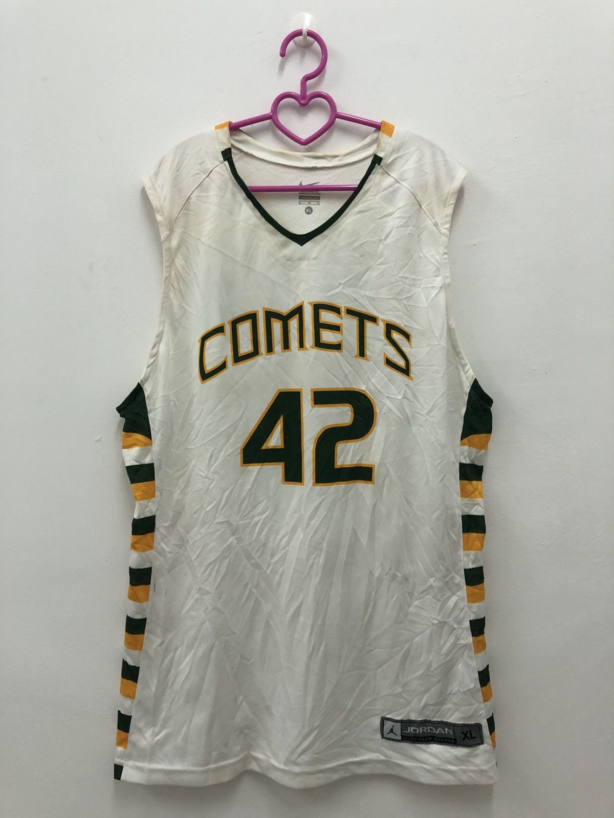 image of Jordan NBA Nike Comets 42 Air Jordan Basketball Jersey in White, Men's (Size XL)