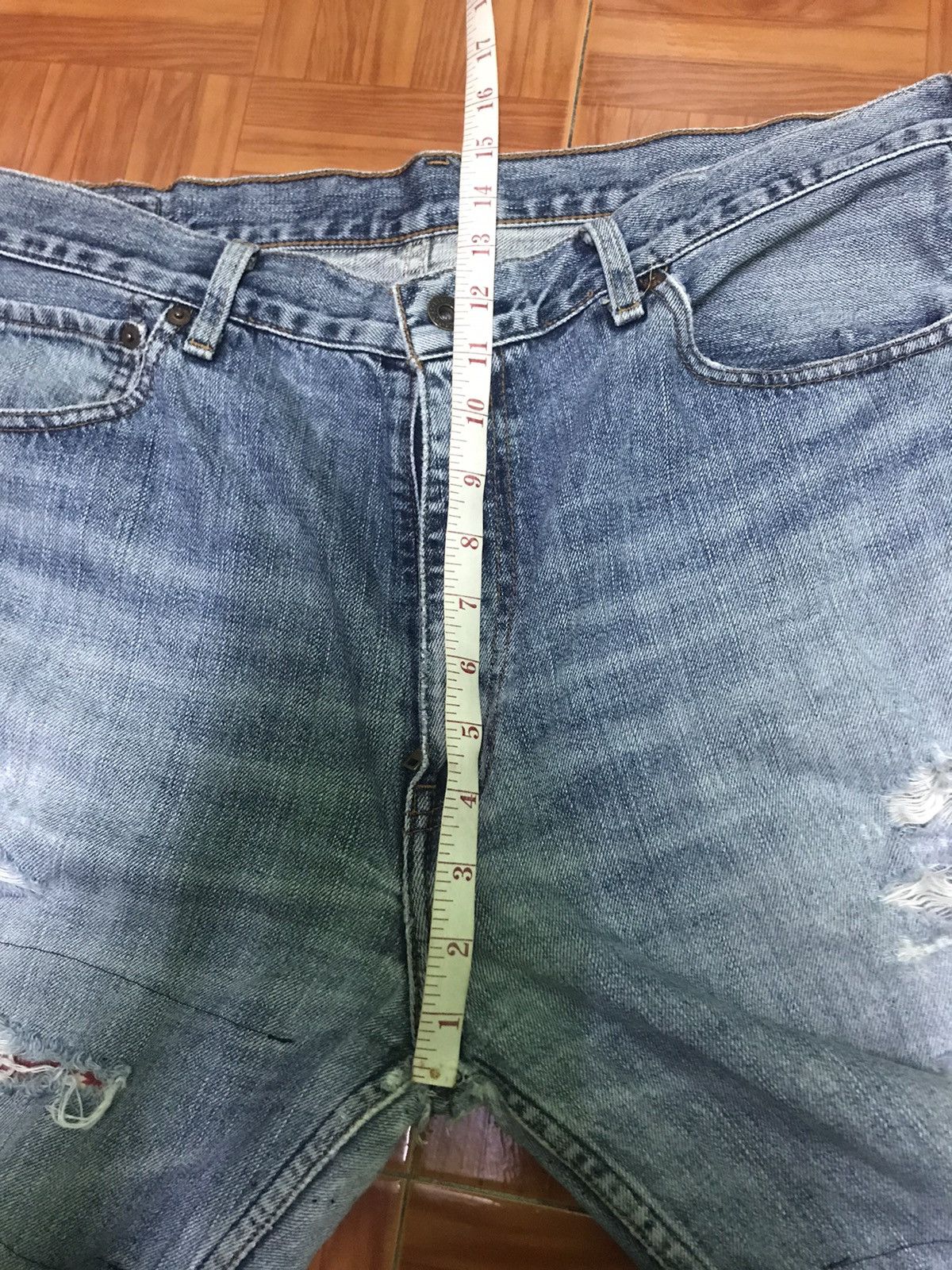 Levi's Distressed Patchwork Jeans Red Floral Repair Vtg Straight Size US 38 / EU 54 - 8 Thumbnail