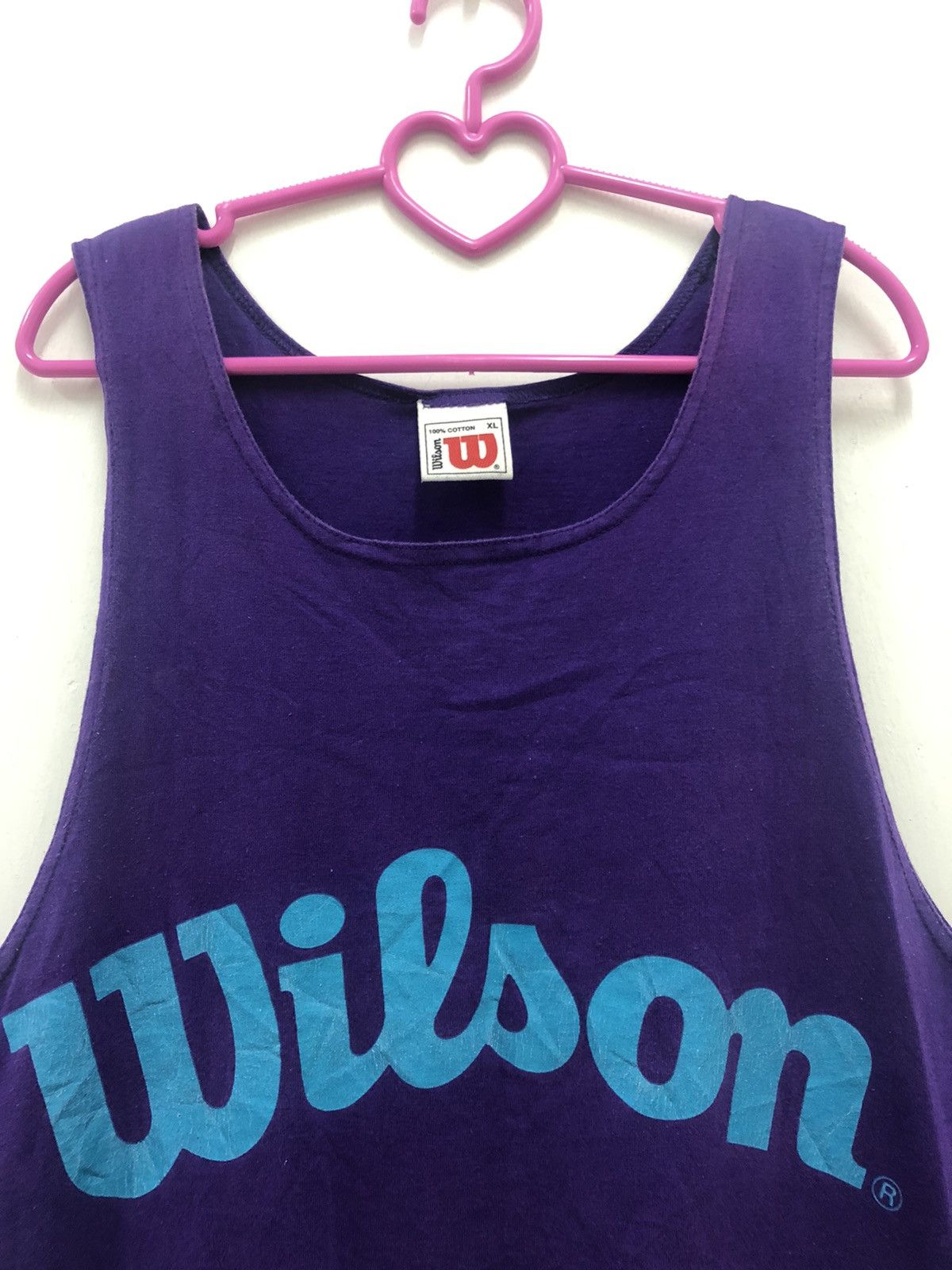 Wilson Rare 90s Vintage WILSON Spell Out Big Logo Sleeveless Shirt Size US XL / EU 56 / 4 - 2 Thumbnail