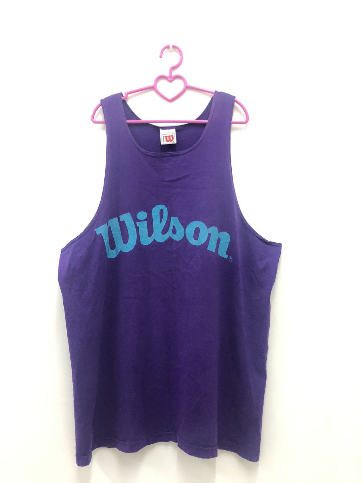 Wilson Rare 90s Vintage WILSON Spell Out Big Logo Sleeveless Shirt Size US XL / EU 56 / 4 - 1 Thumbnail