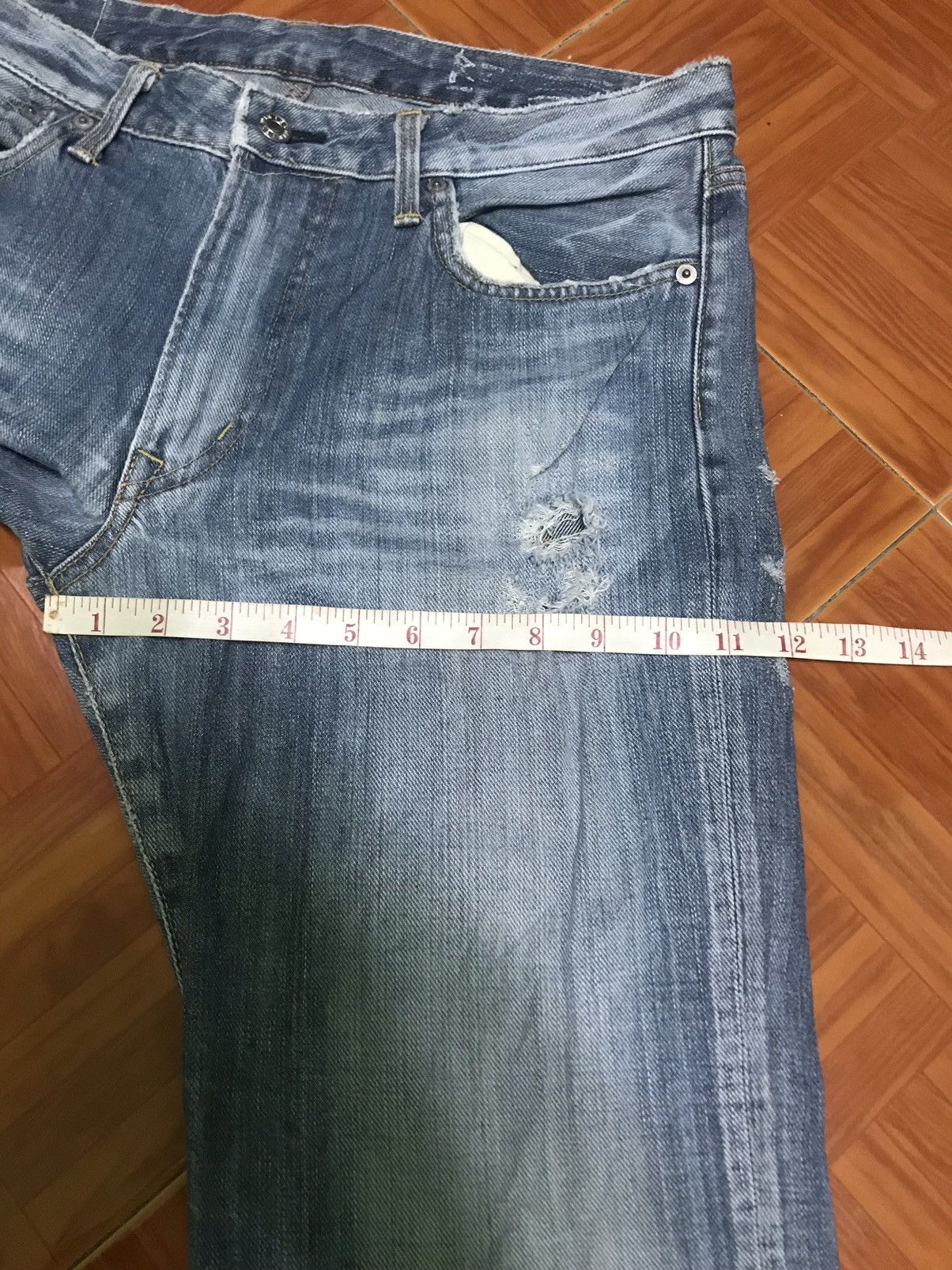 Edwin “Vintage Distressed Light Blue Denim Jeans – Faded Wash Size US 34 / EU 50 - 11 Thumbnail