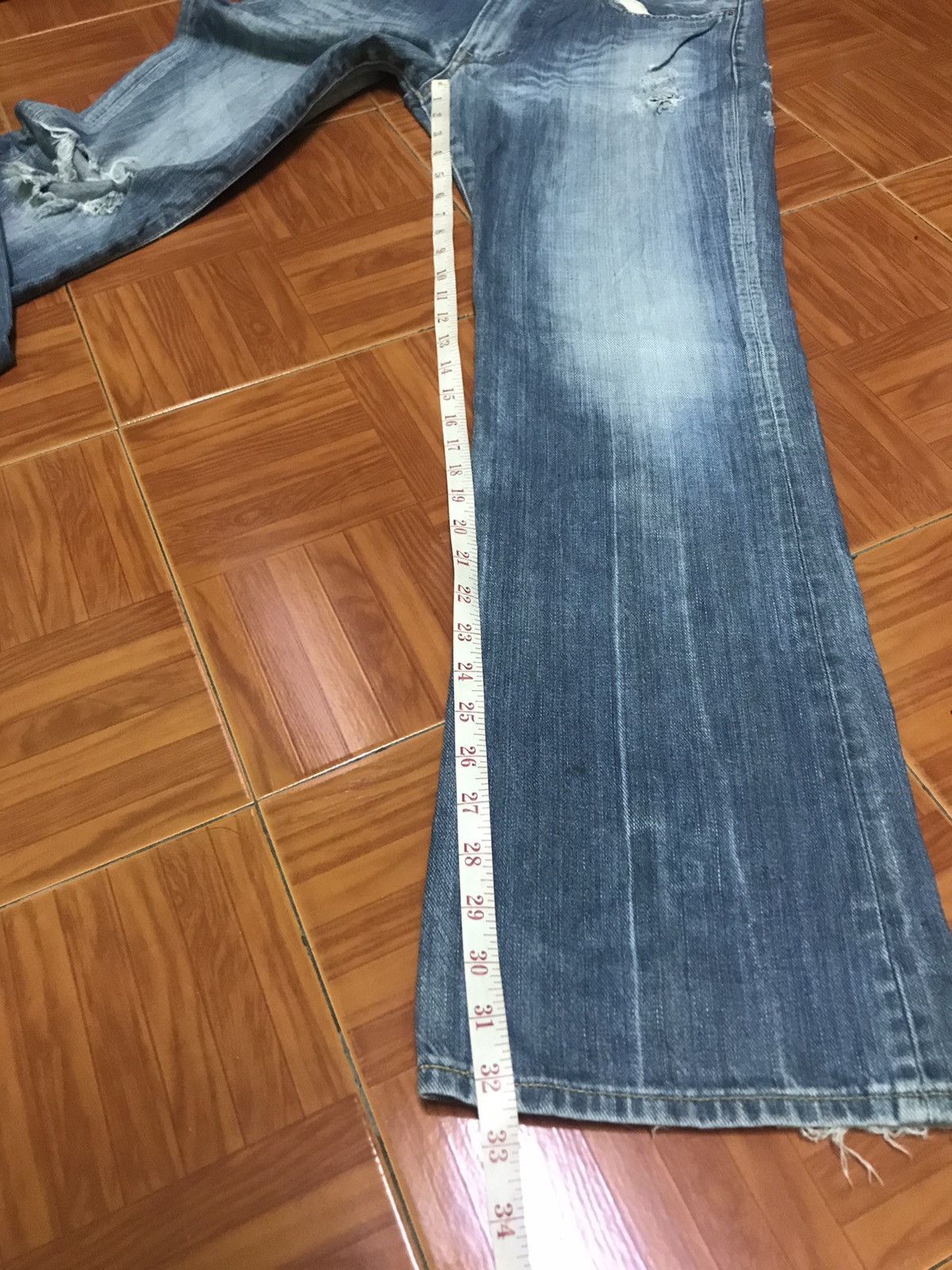 Edwin “Vintage Distressed Light Blue Denim Jeans – Faded Wash Size US 34 / EU 50 - 10 Thumbnail