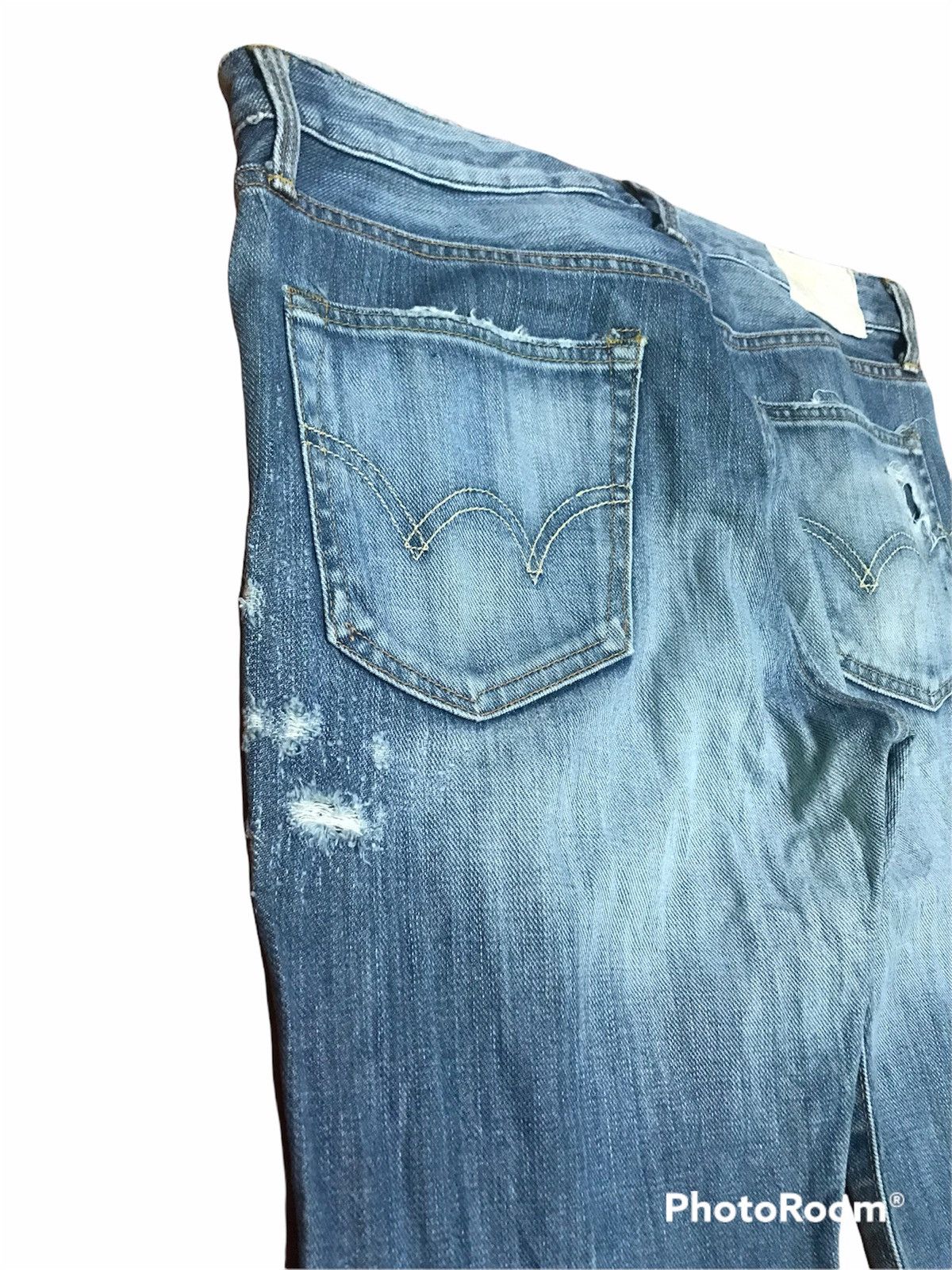 Edwin “Vintage Distressed Light Blue Denim Jeans – Faded Wash Size US 34 / EU 50 - 4 Thumbnail
