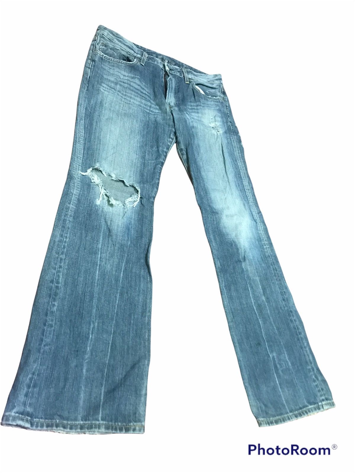 Edwin “Vintage Distressed Light Blue Denim Jeans – Faded Wash Size US 34 / EU 50 - 2 Thumbnail