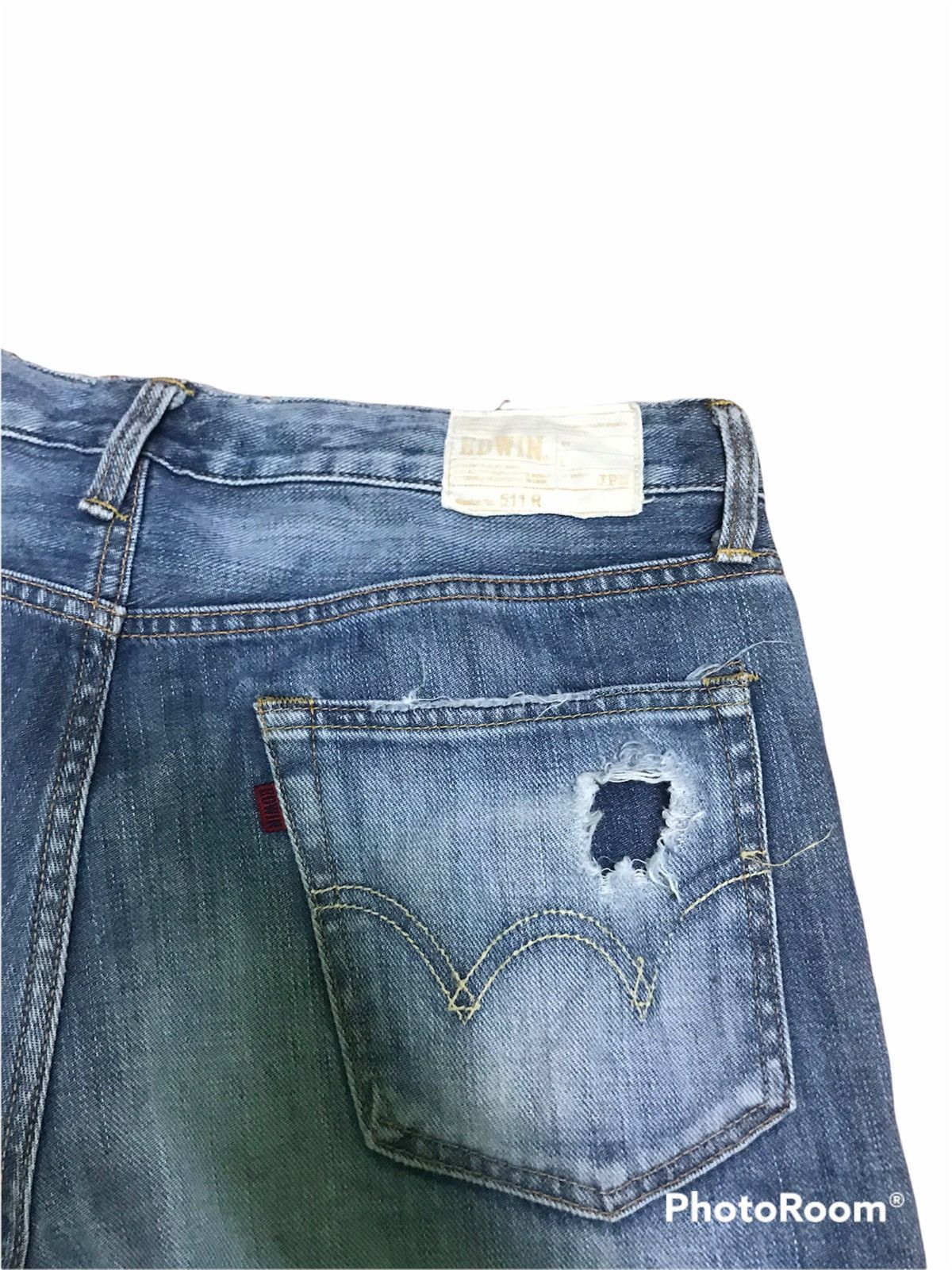 Edwin “Vintage Distressed Light Blue Denim Jeans – Faded Wash Size US 34 / EU 50 - 5 Thumbnail
