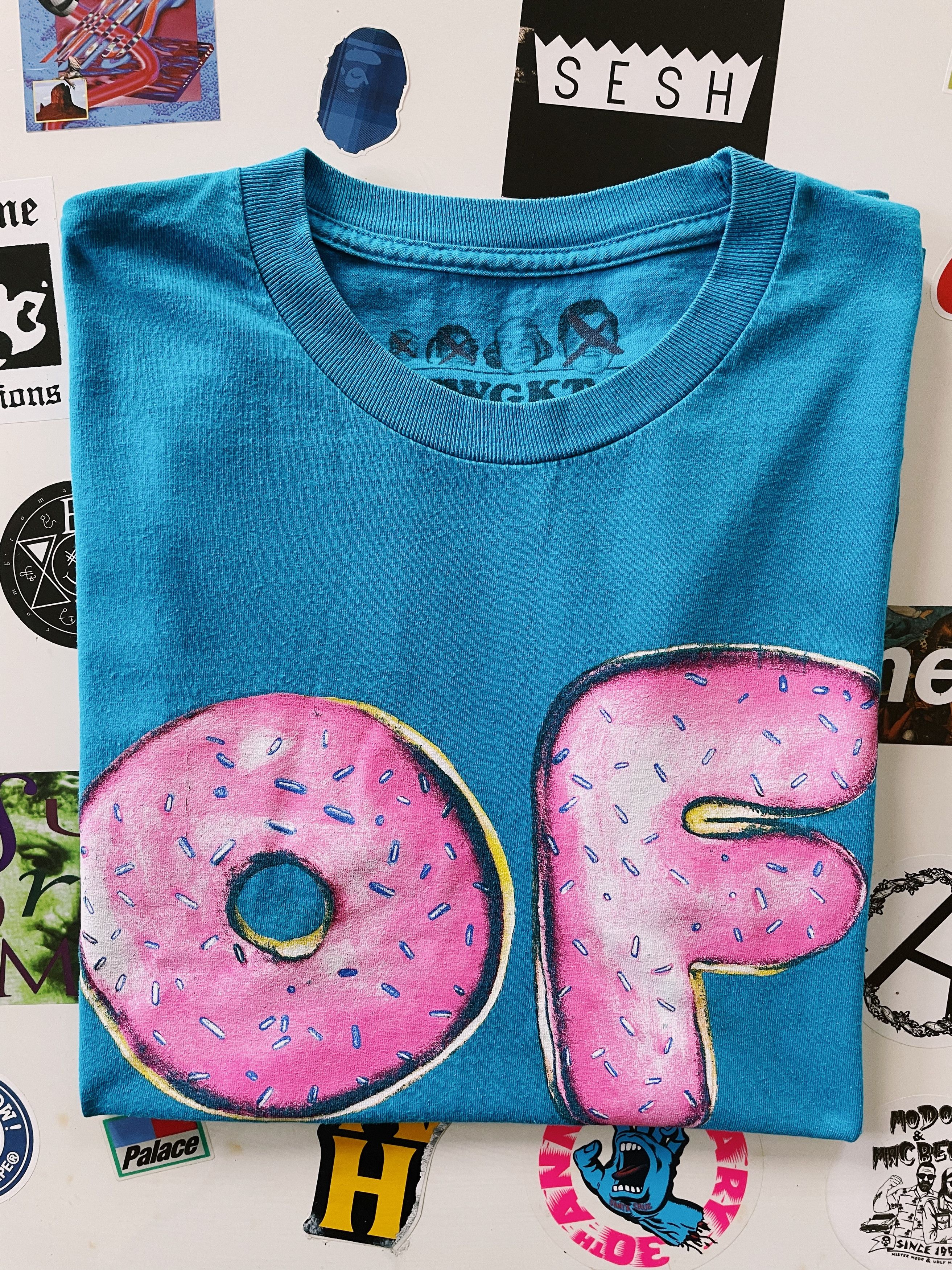 Golf Wang × Odd Future × Tyler The Creator Golf Wang Odd Future OFWGKTA Donut T-shirt Light Blue Size US L / EU 52-54 / 3 - 6 Thumbnail