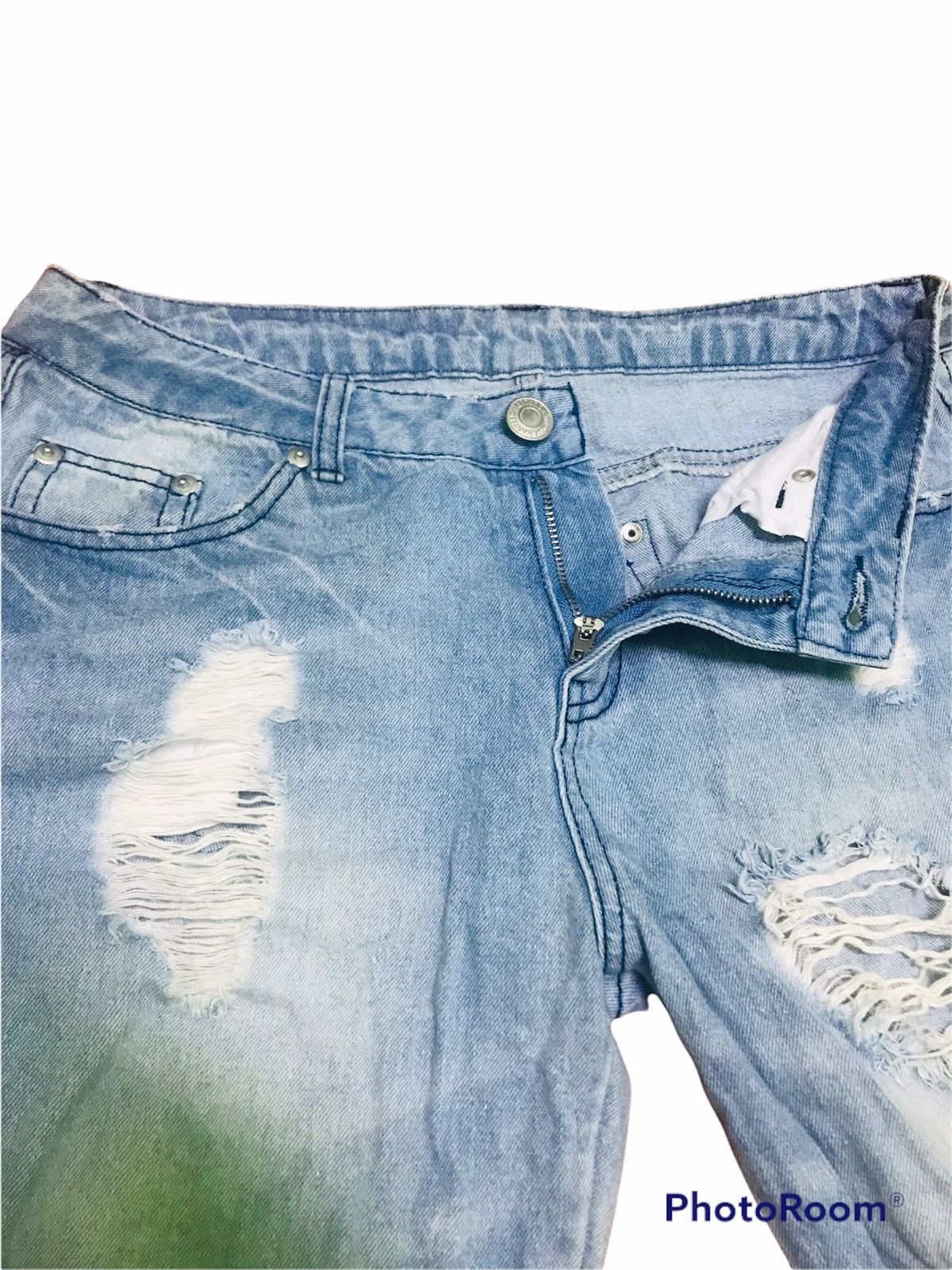 Japanese Brand “Light Blue Distressed Ripped Jeans – Casual Denim Pants” Size US 30 / EU 46 - 5 Thumbnail