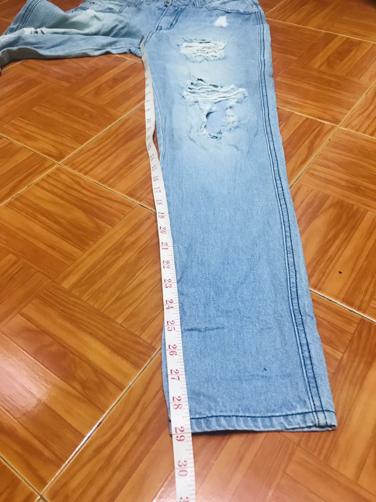 Japanese Brand “Light Blue Distressed Ripped Jeans – Casual Denim Pants” Size US 30 / EU 46 - 10 Thumbnail