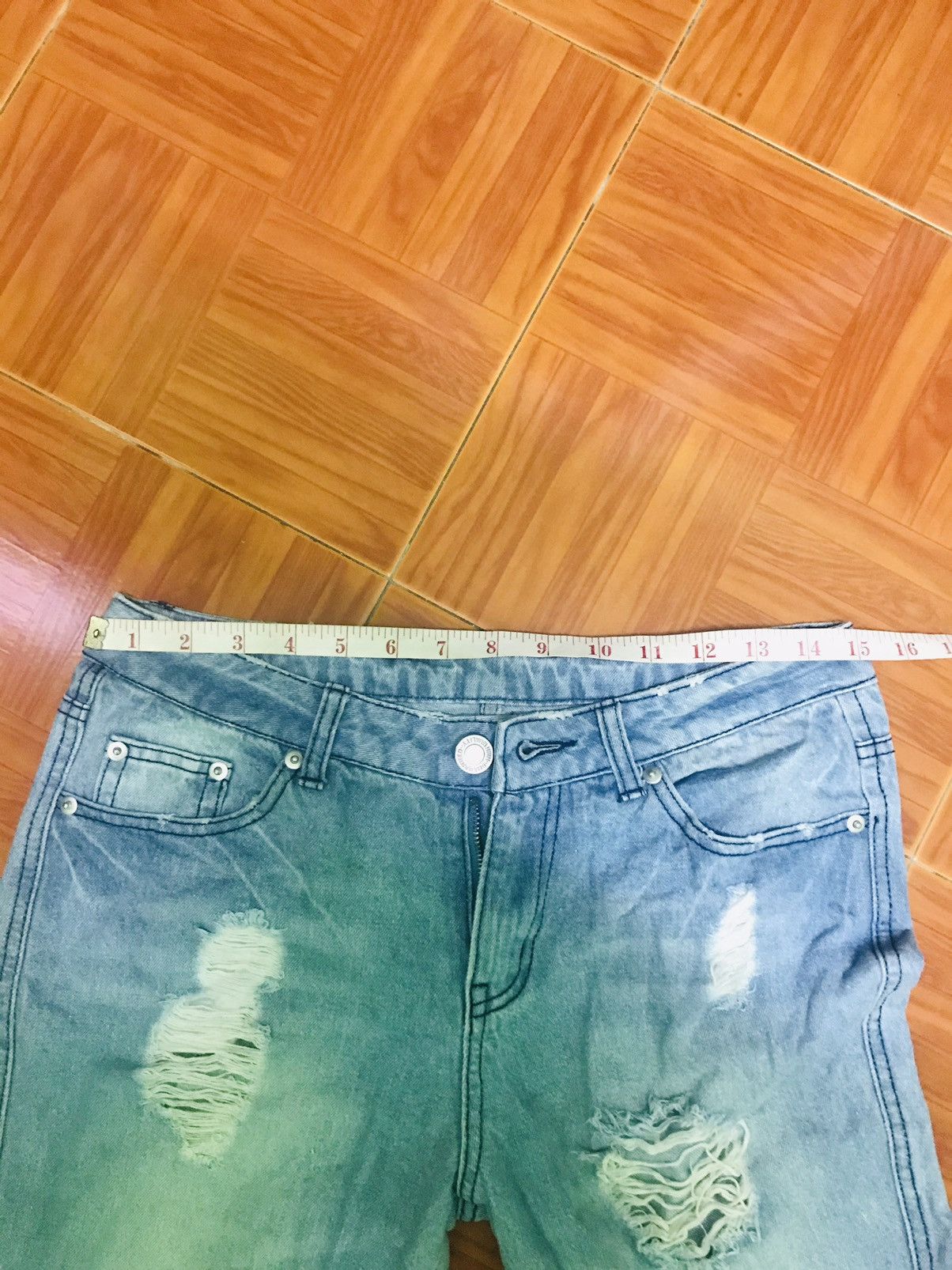 Japanese Brand “Light Blue Distressed Ripped Jeans – Casual Denim Pants” Size US 30 / EU 46 - 7 Thumbnail
