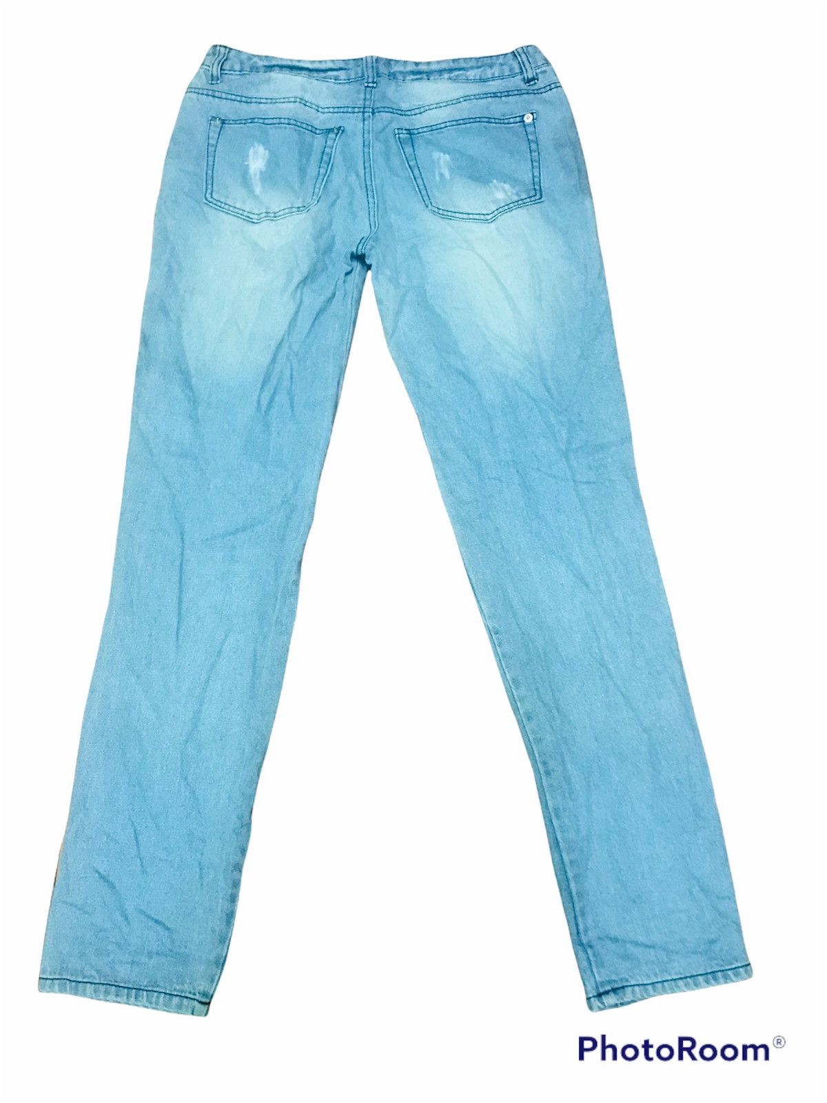 Japanese Brand “Light Blue Distressed Ripped Jeans – Casual Denim Pants” Size US 30 / EU 46 - 2 Thumbnail