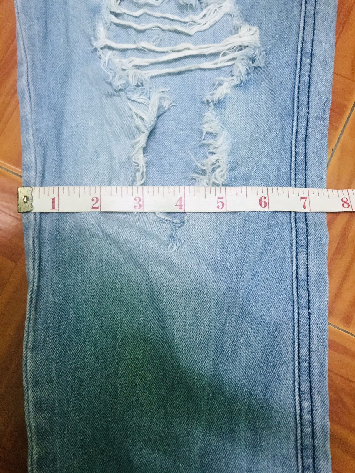 Japanese Brand “Light Blue Distressed Ripped Jeans – Casual Denim Pants” Size US 30 / EU 46 - 12 Thumbnail