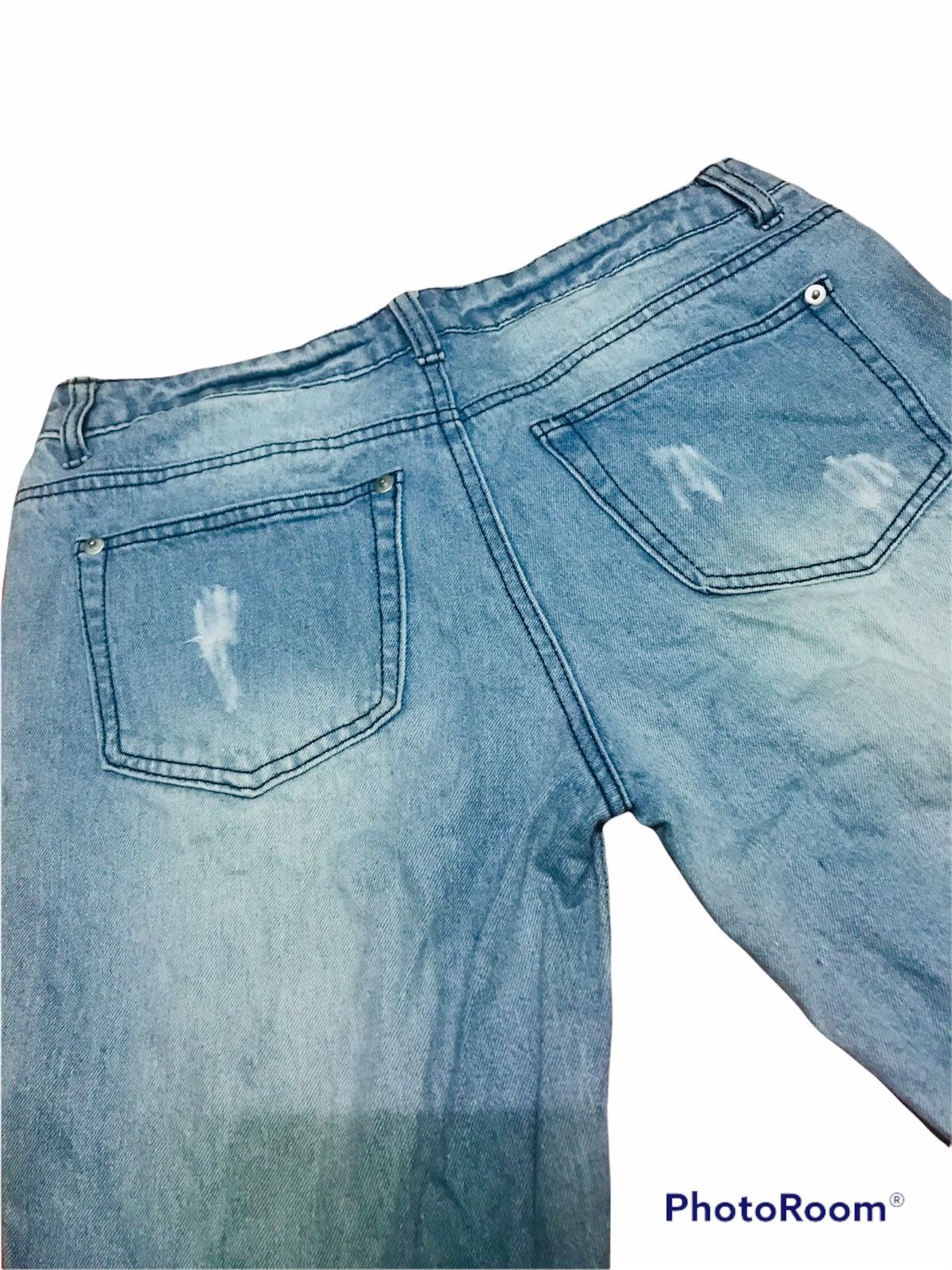 Japanese Brand “Light Blue Distressed Ripped Jeans – Casual Denim Pants” Size US 30 / EU 46 - 6 Thumbnail