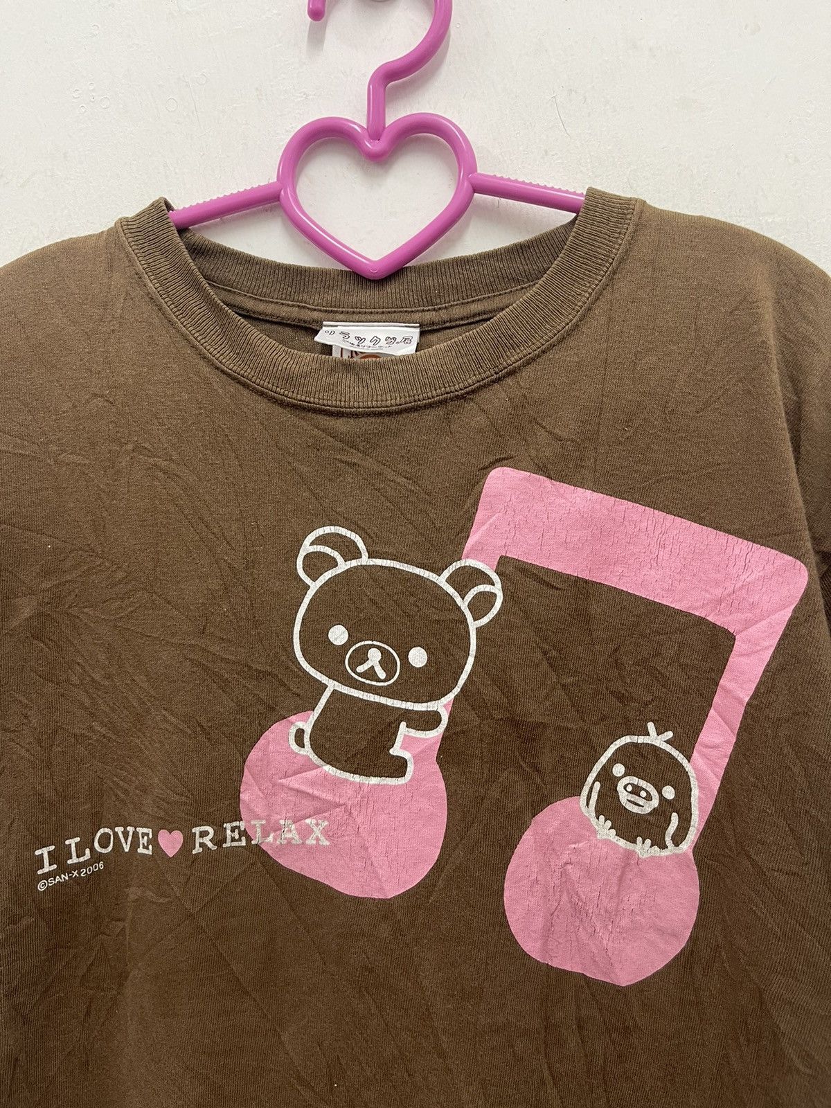 Anime Rare Vintage RILAKKUMA San X 2006 I Love Relax Shirt Size US S / EU 44-46 / 1 - 3 Thumbnail
