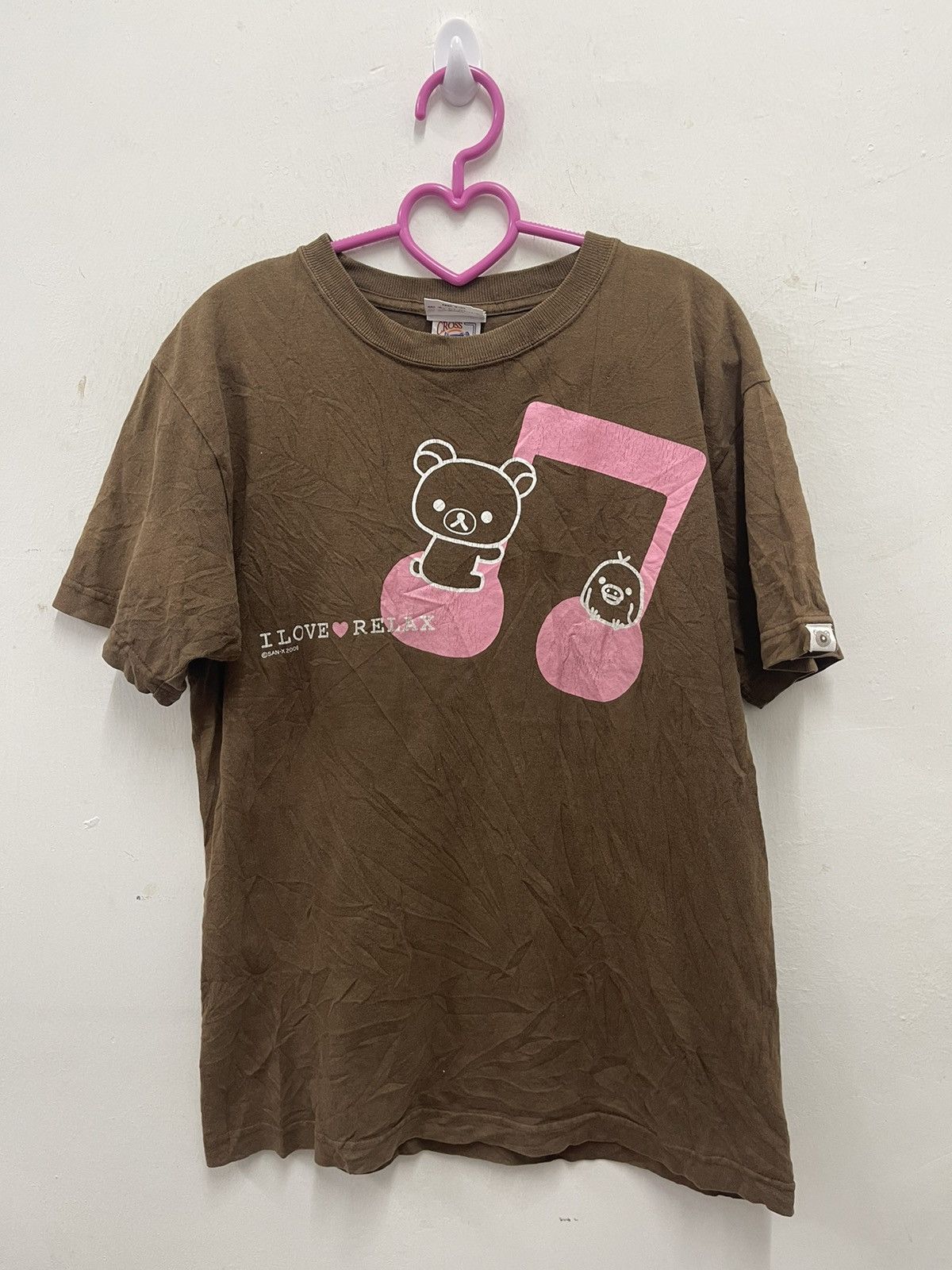 image of Anima x Vintage Rilakkuma San X 2006 I Love Relax Shirt in Brown, Men's (Size Small)