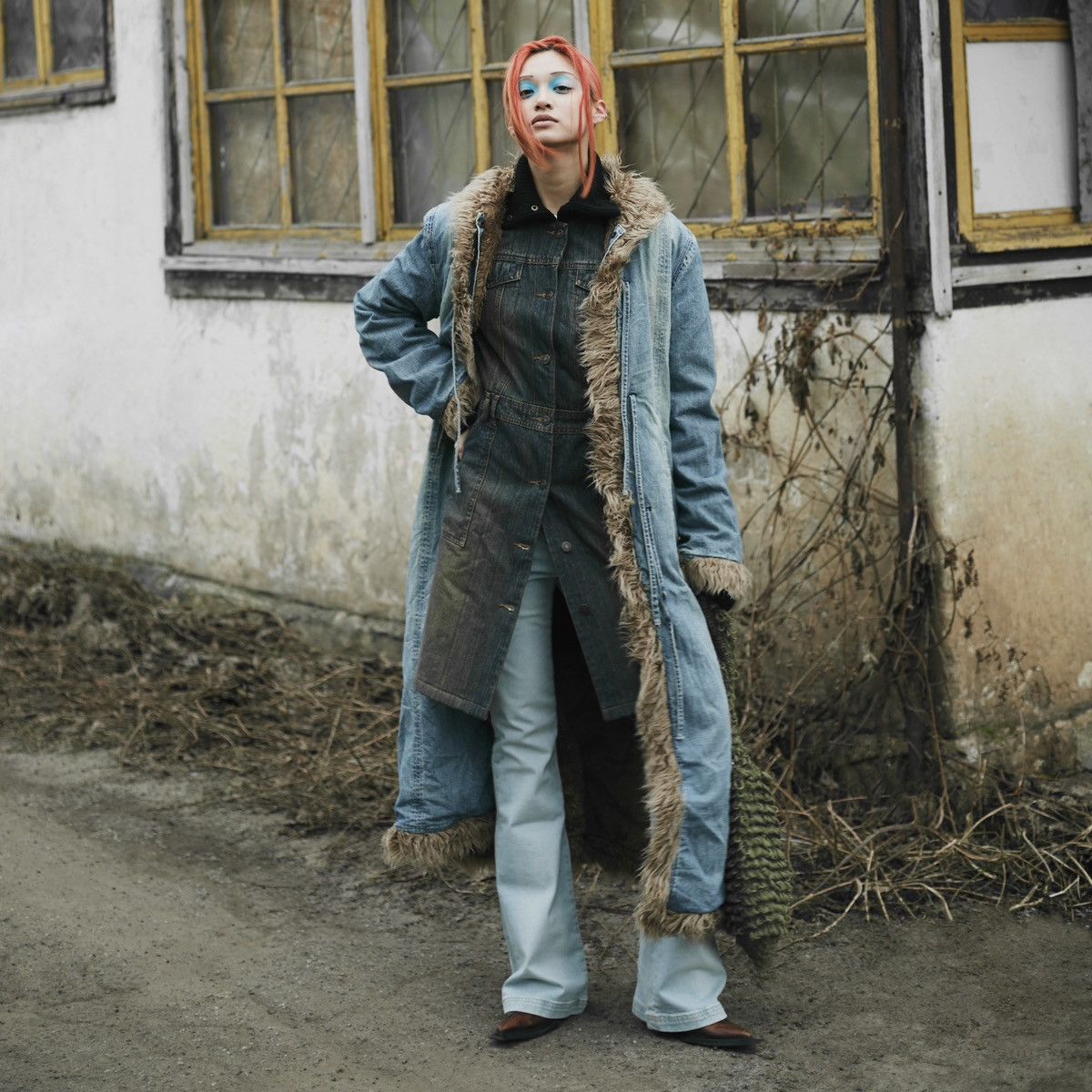 Japanese Brand × Vintage VINTAGE JAPANESE STYLE FAUX FUR DENIM