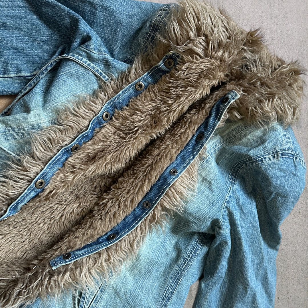 ジャケット・アウター 00s xfrm fur denim jacket japanese label Japanese Brand × Vintage VINTAGE JAPANESE STYLE FAUX FUR DENIM