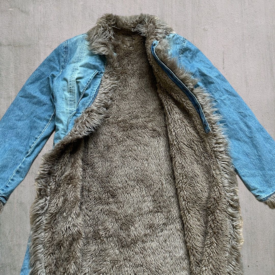 Japanese Brand × Vintage VINTAGE JAPANESE STYLE FAUX FUR DENIM COAT JACKET Size L / US 10 / IT 46 - 5 Thumbnail