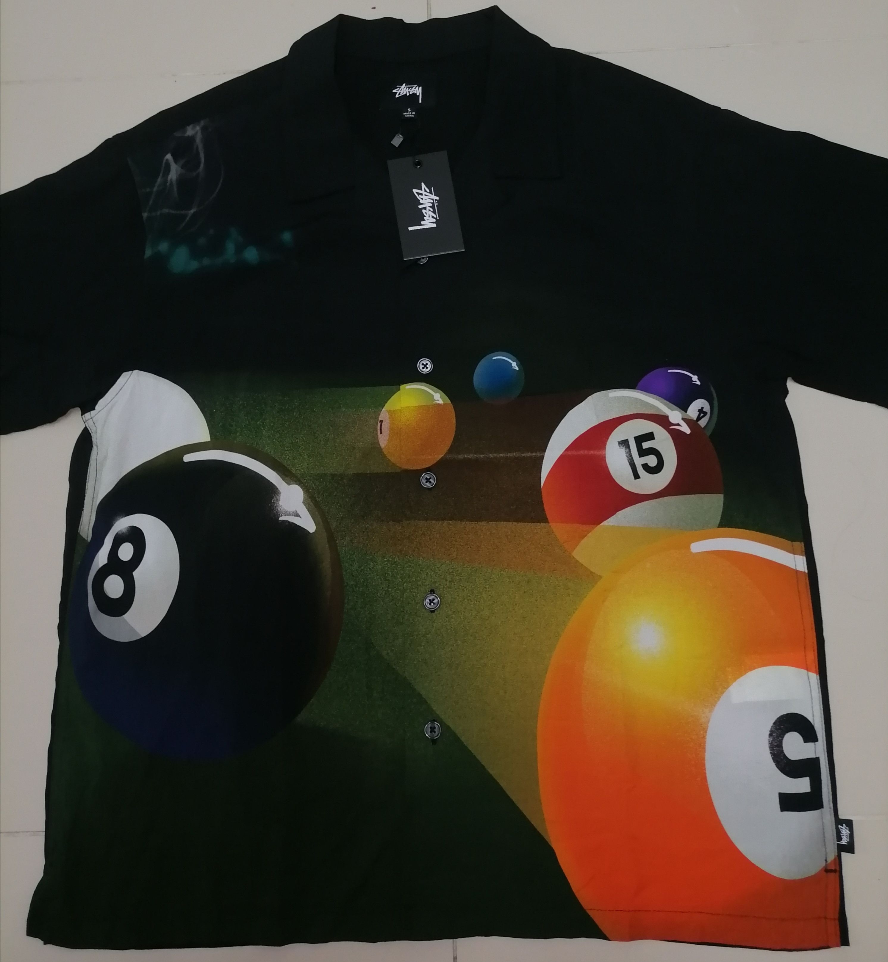 Stussy Rare Stussy Open Collar Half Pool Shirt 8ball NWT Size US S / EU 44-46 / 1 - 2 Thumbnail