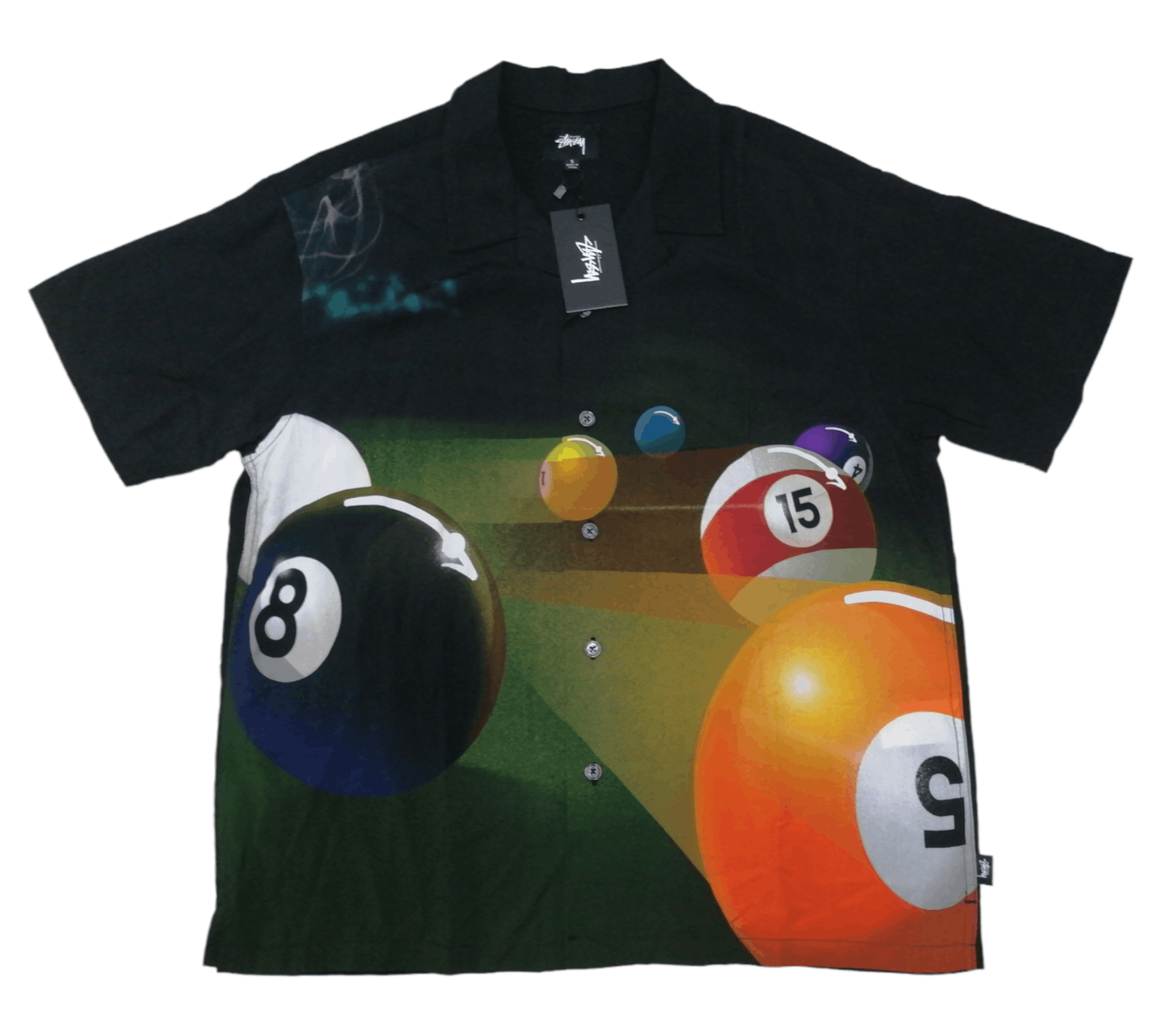 Stussy Rare Stussy Open Collar Half Pool Shirt 8ball NWT Size US S / EU 44-46 / 1 - 1 Thumbnail