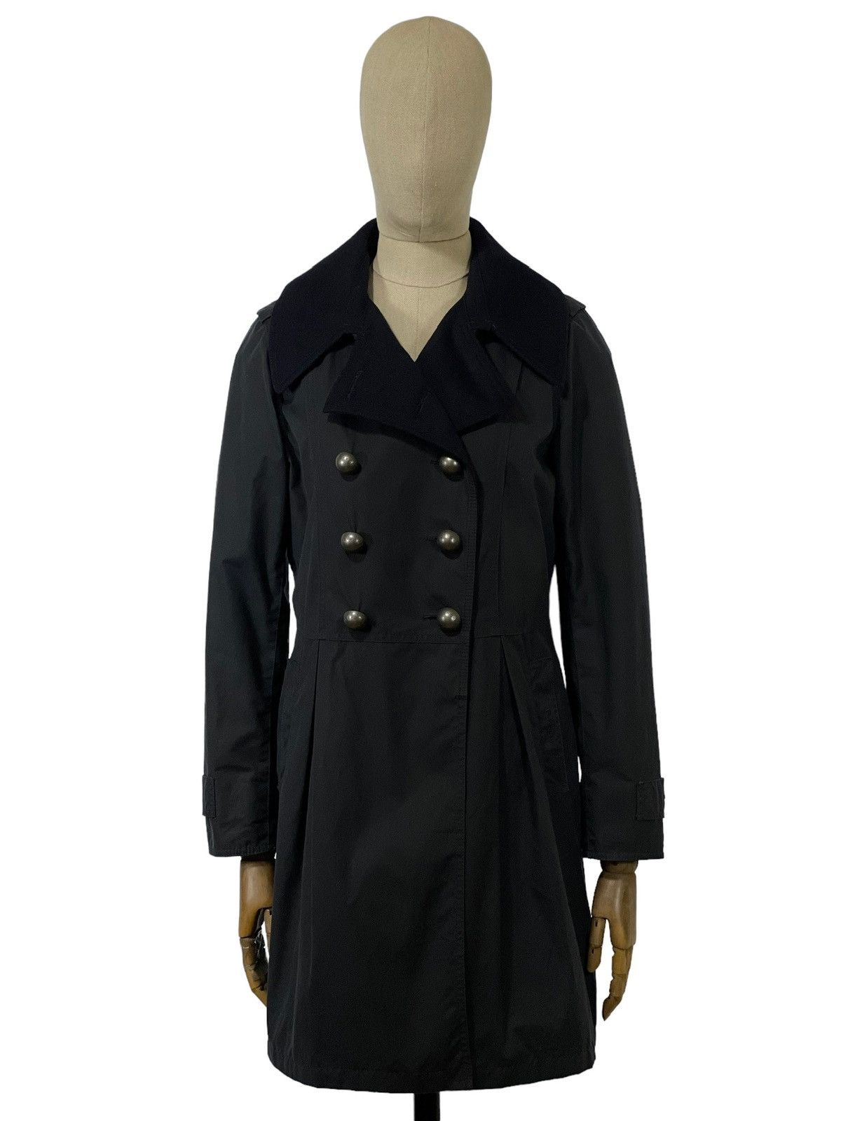 image of Barbour Dark Navy Waxed Women's Coat Size Uk 14 Usa 10