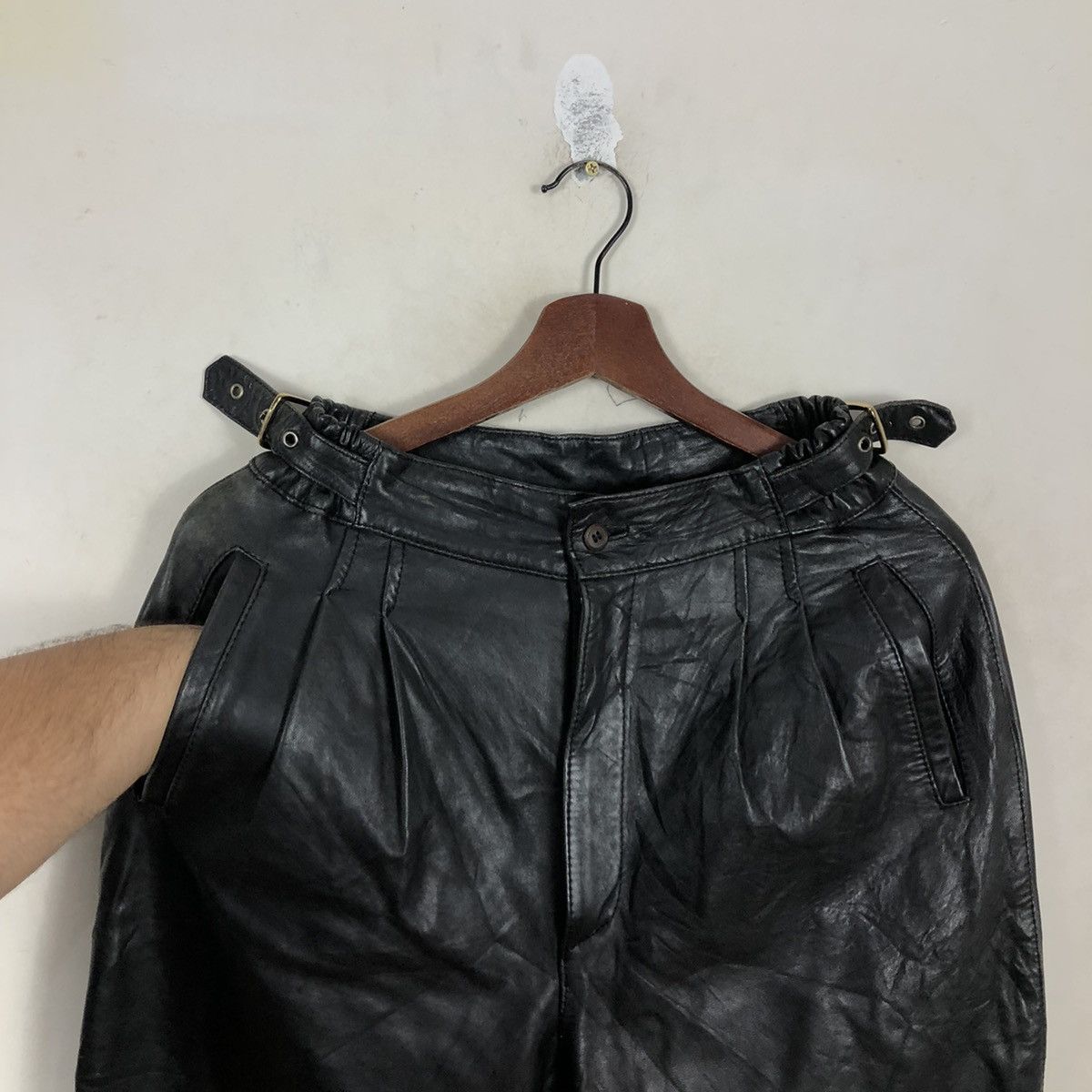 Japanese Brand SOFT LEATHER PANTS SPABE AVANT GARDE Size US 27 - 3 Thumbnail