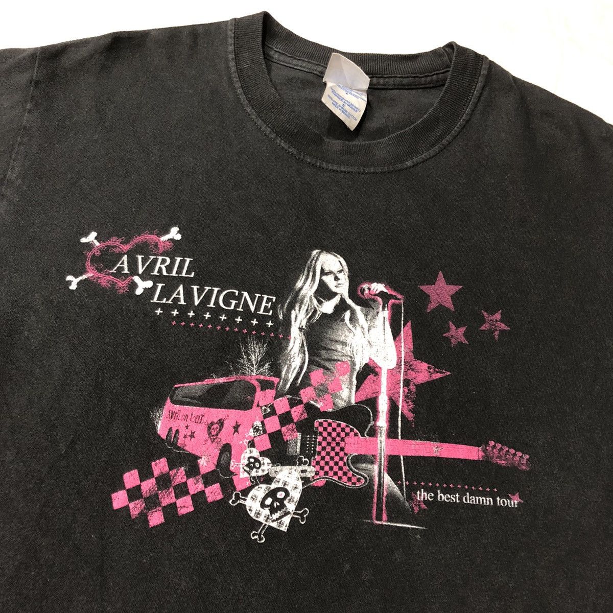 image of Band Tees Avril Lavigne 2008 Tour T Shirt in Black, Men's (Size Small)