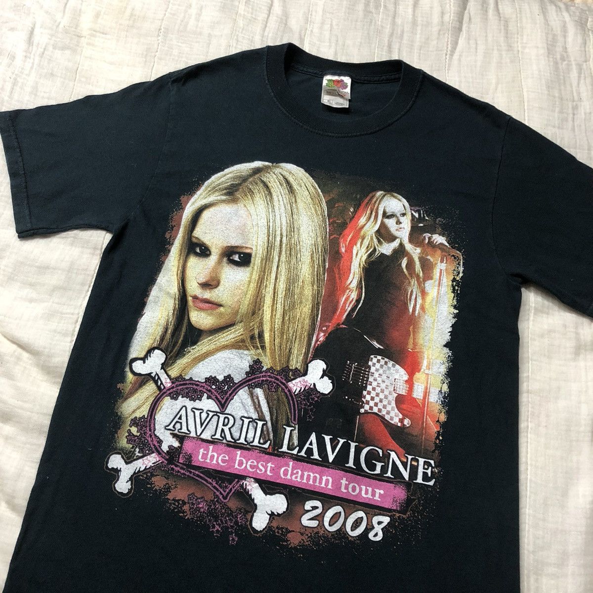 image of Band Tees Vintage 2008 Avril Lavigne T Shirt in Black, Men's (Size Small)